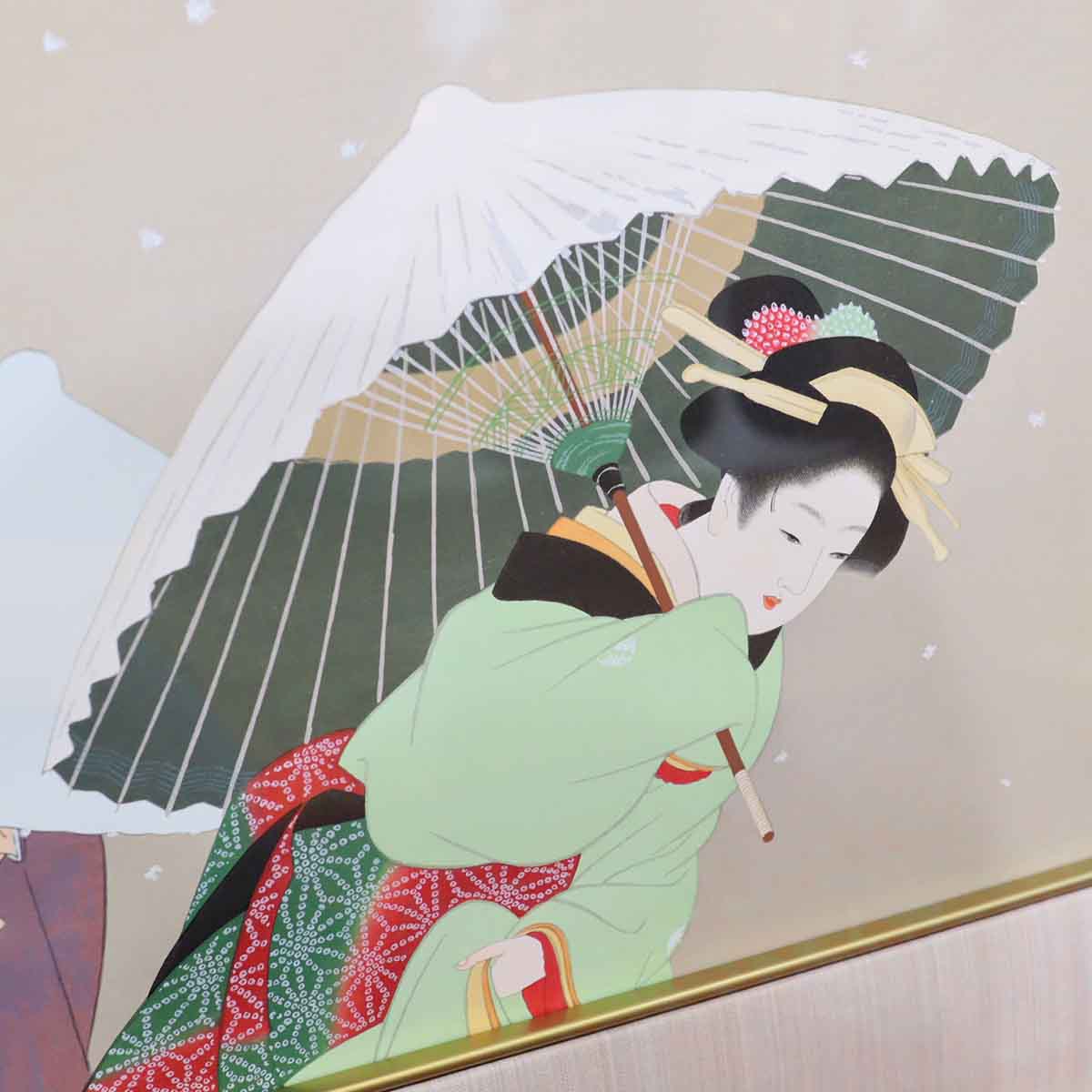 牡丹雪 上村松園 リトグラフ 版画 中古