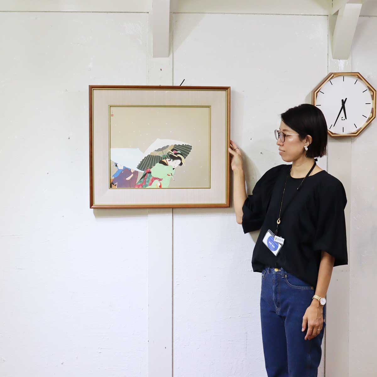 牡丹雪 上村松園 リトグラフ 版画 中古