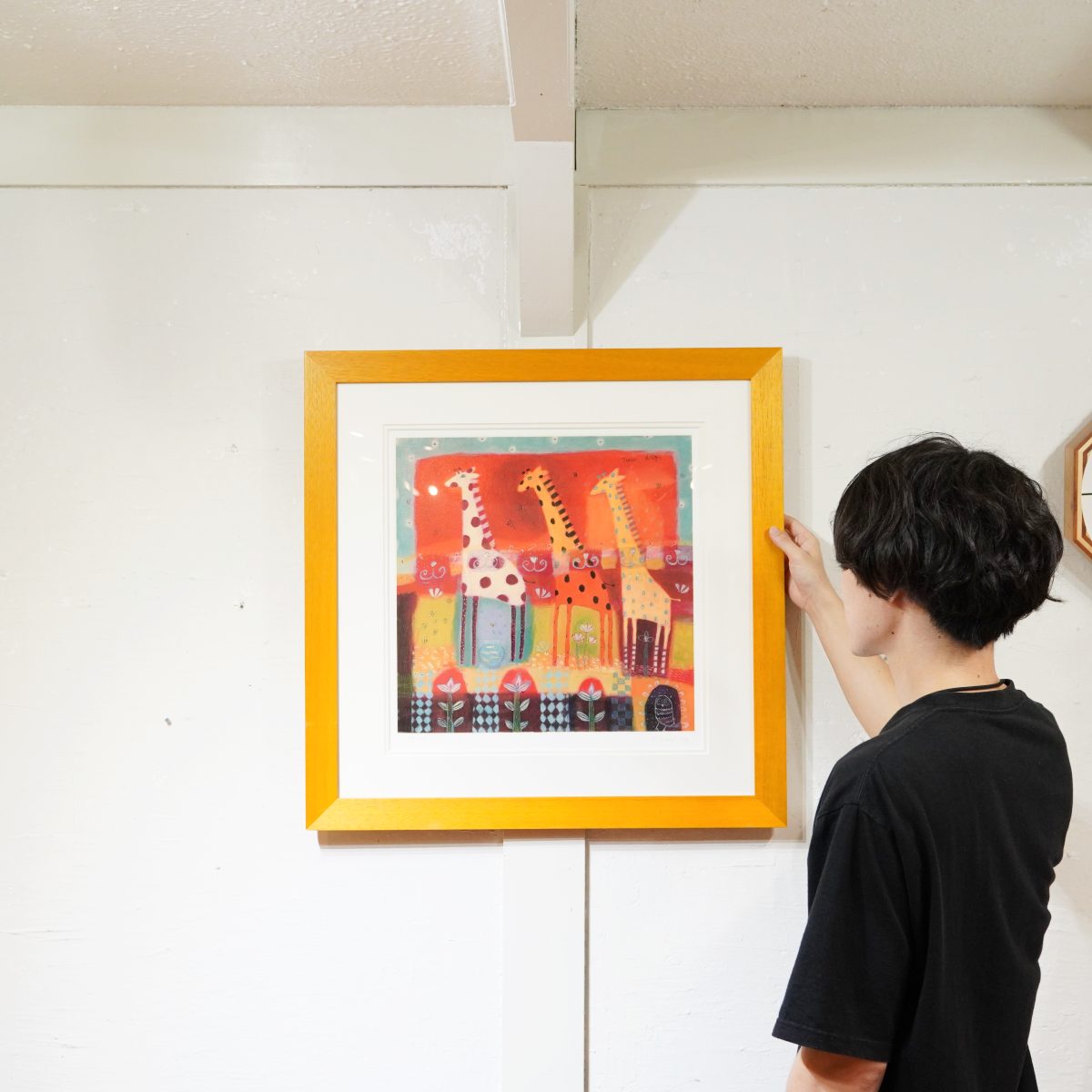 カレン・ホイプティング 「新しい日」キリン ジクレー版画 限定200部 中古