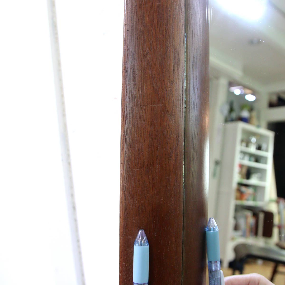 Kanademono / 金物家具のかなでもの ウォールミラー ビーチ無垢材 アンティーク調 中古