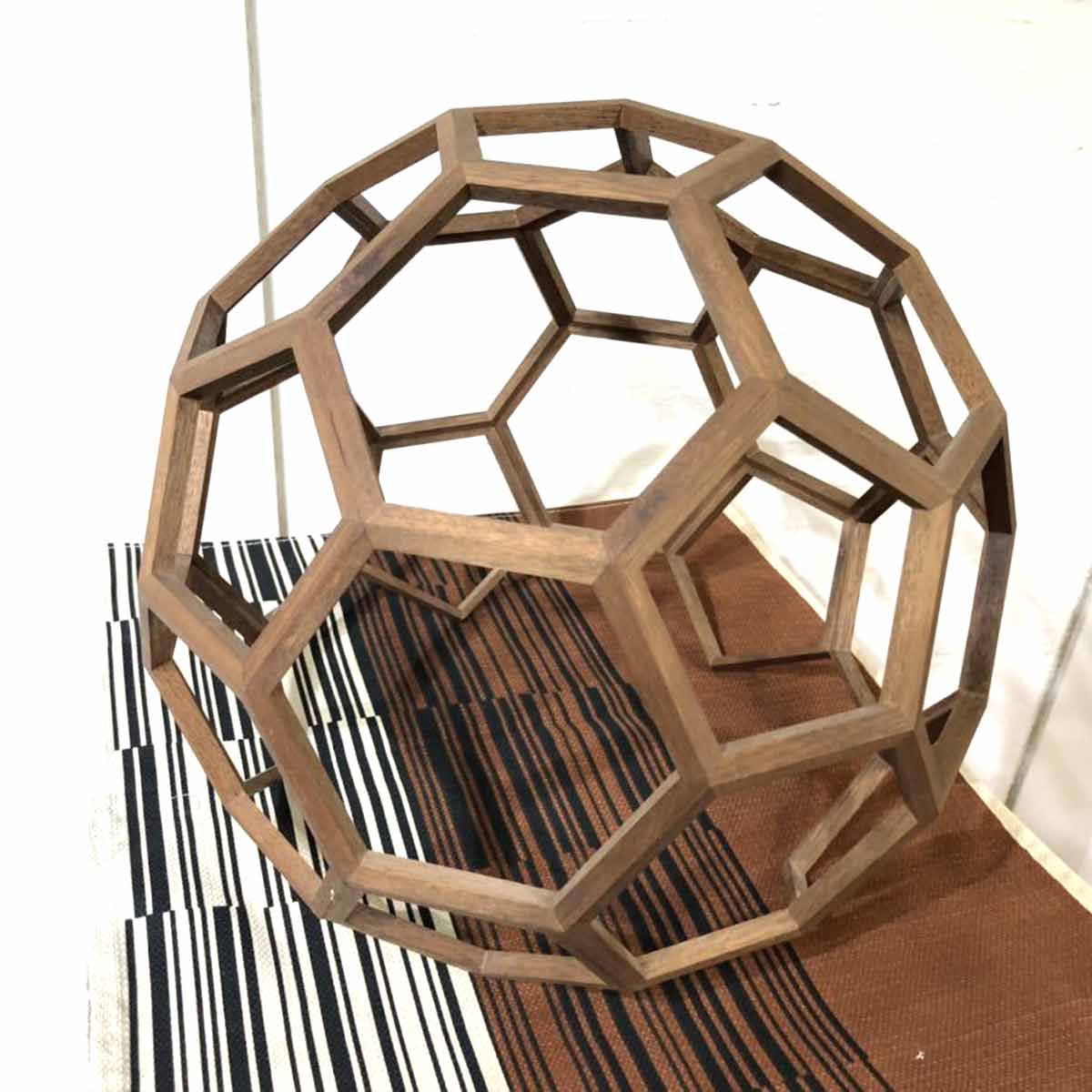 ヘキサゴン ペンダントライト ウッドフレーム 木製天井照明 中古