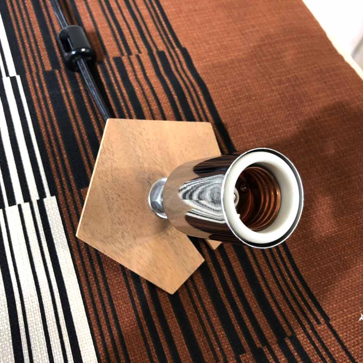 ヘキサゴン ペンダントライト ウッドフレーム 木製天井照明 中古