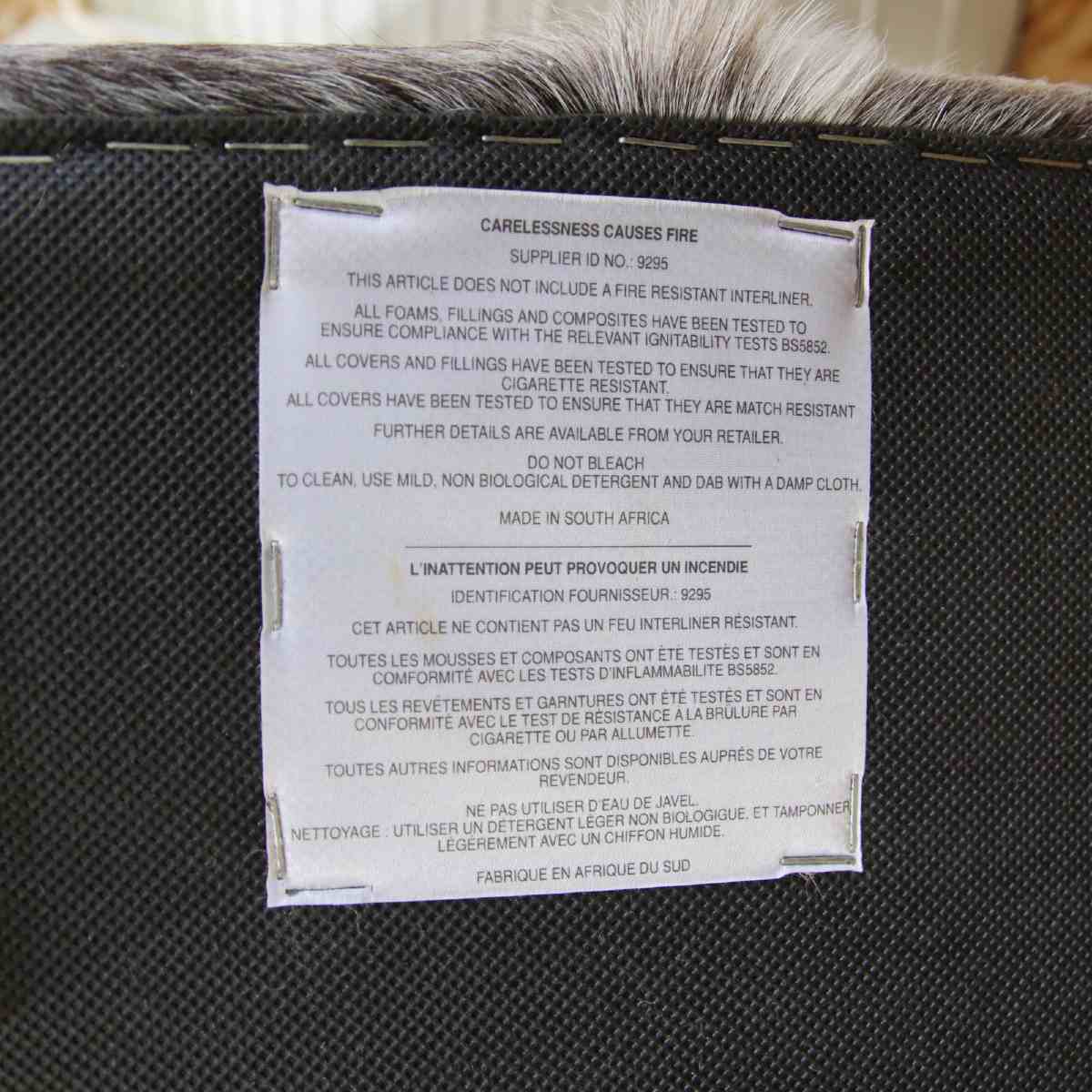 ハラコ張りベンチシート スツール 大きめオットマン 牛柄 まだら模様 展示品