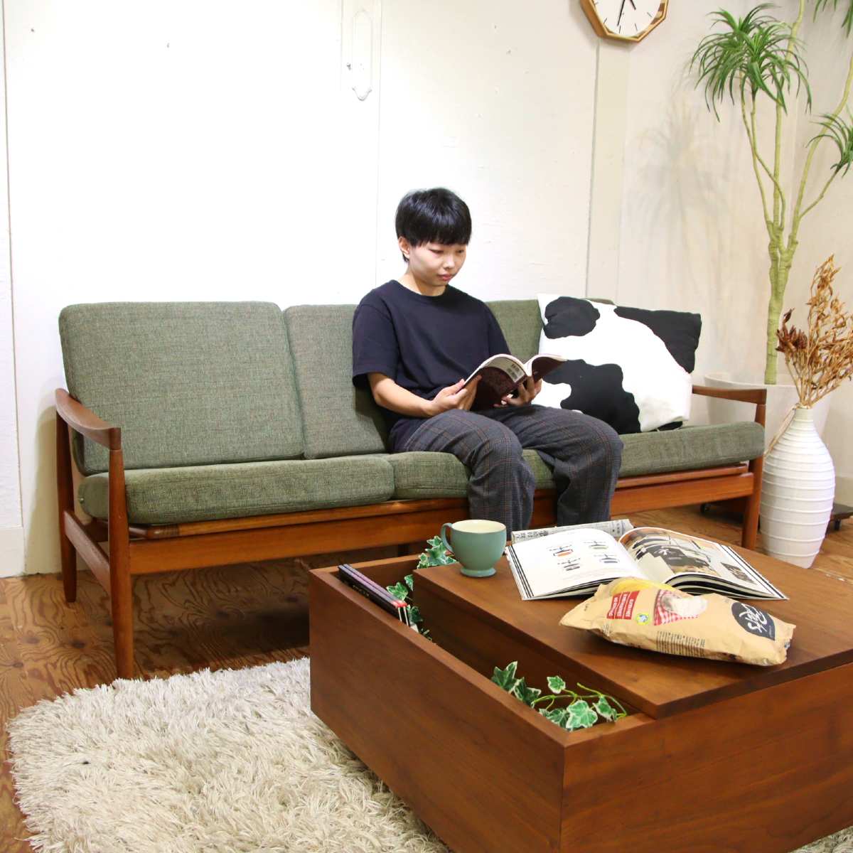 SKIVE MOBELFABRIK  トリプルソファ チーク 3人掛けソファ 北欧 デンマーク ヴィンテージ