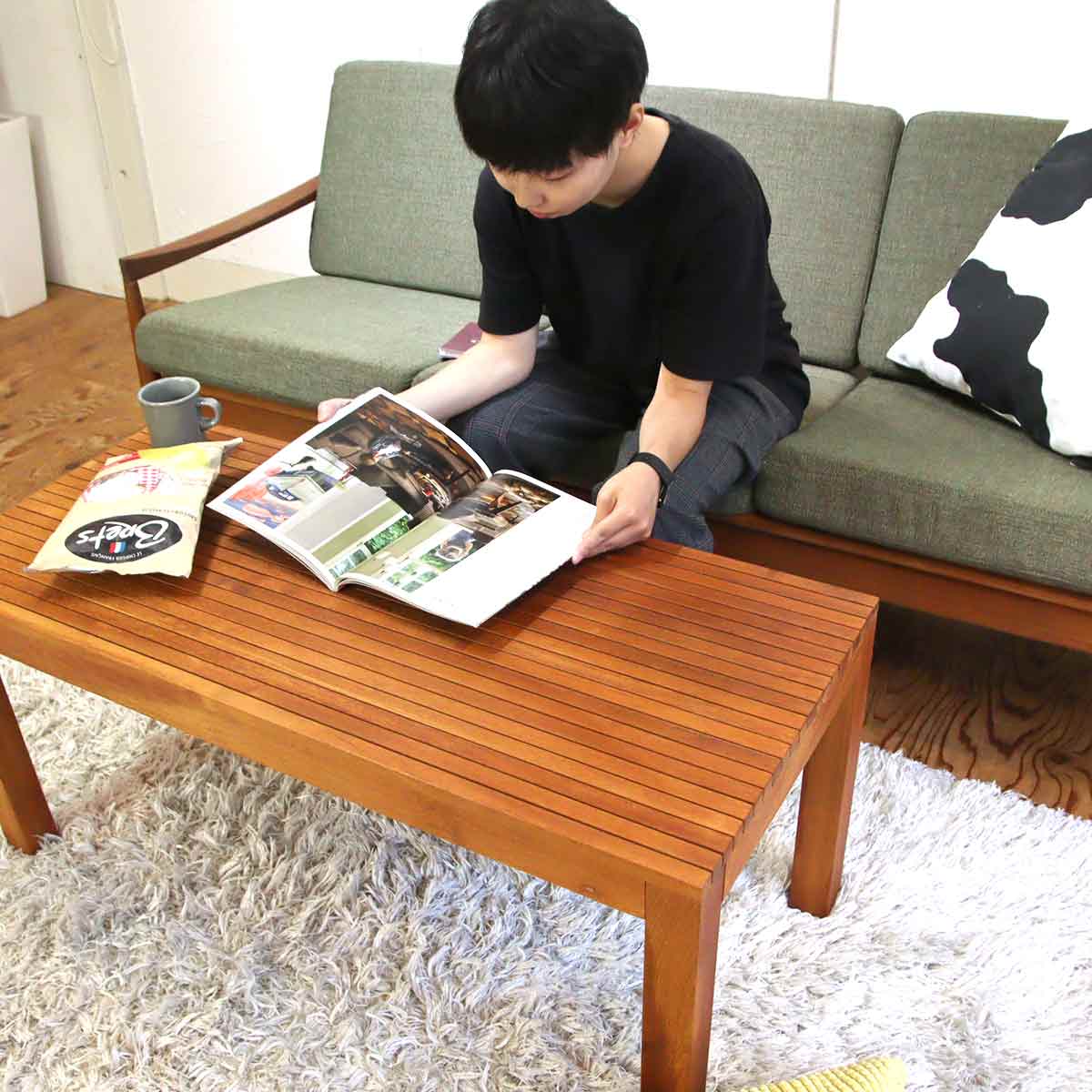 フリーライン / FREE LINE ベンチ テーブル リビングテーブル ローテーブル チーク 展示品