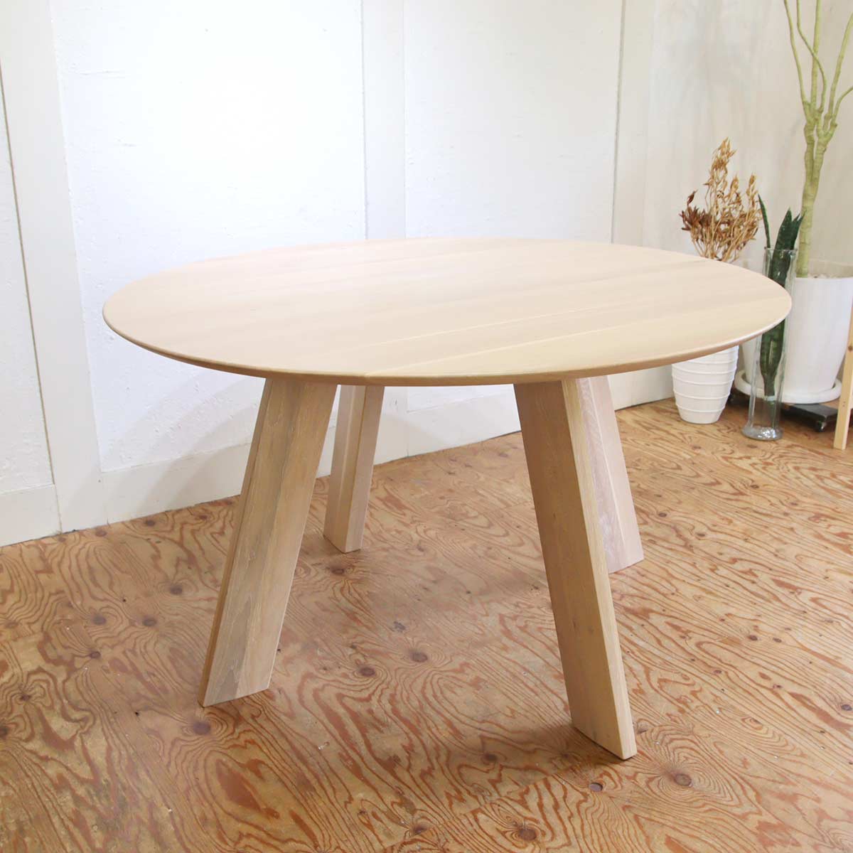 シギヤマ家具 ラウンド ダイニングテーブル オーク 中古 ナチュラル 丸 