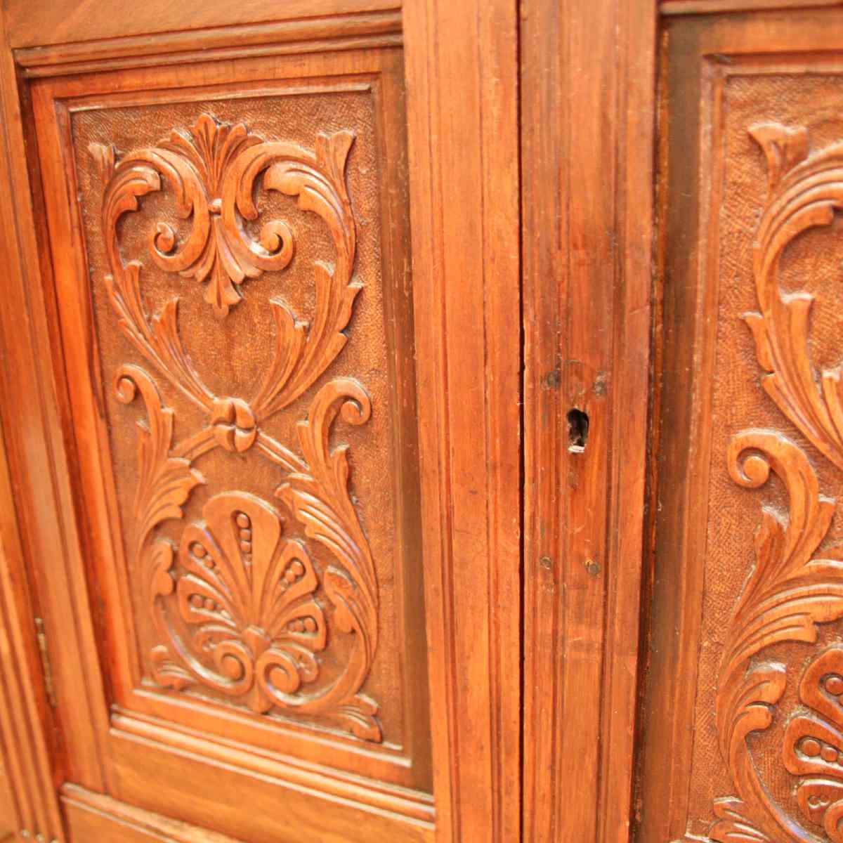 ミラー付きバッフェ 飾り棚 クラシカル収納棚 ヴィンテージ