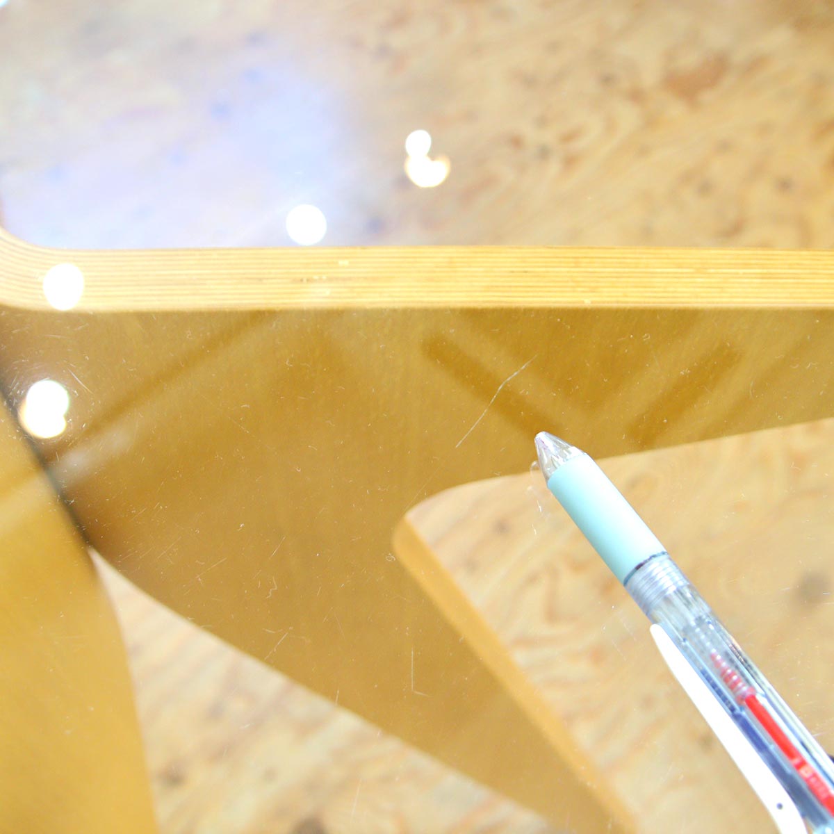 イーアンドワイ / E&Y ペガサス ダイニングテーブル ナチュラル ガラス天板 中古