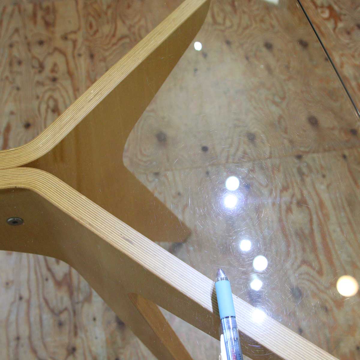 イーアンドワイ / E&Y ペガサス ダイニングテーブル ナチュラル ガラス天板 中古