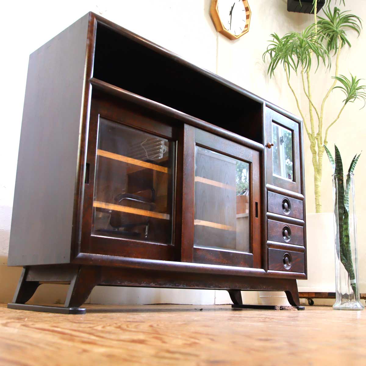 松本民芸家具 #90型 茶タンス サイドボード ミニ飾り棚 本棚 中古