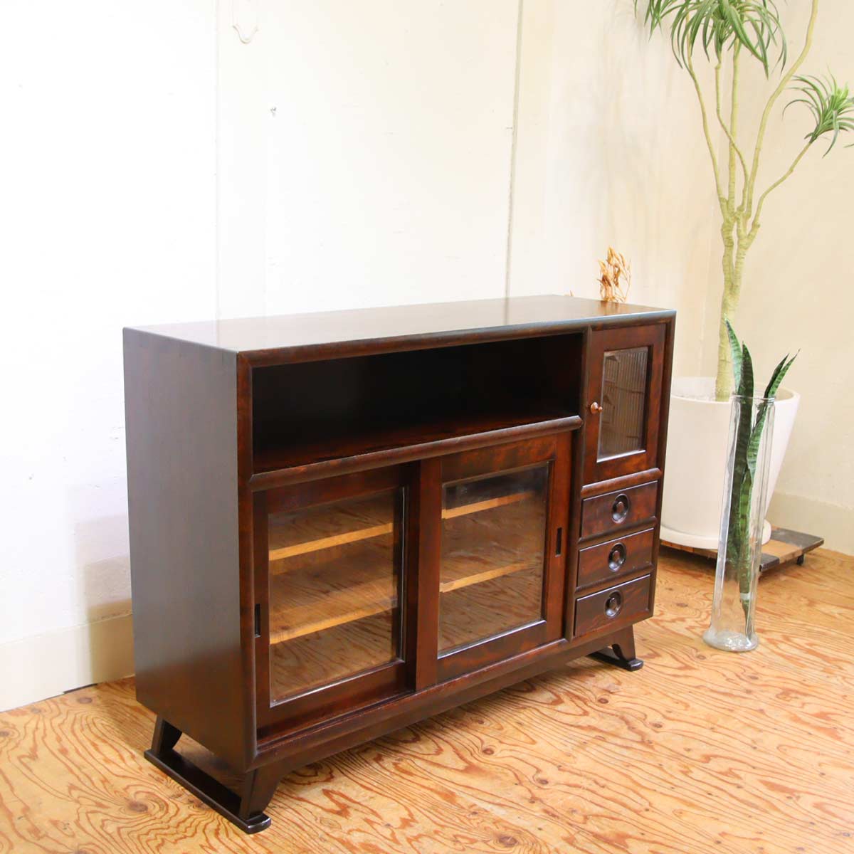 松本民芸家具 #90型 茶タンス サイドボード ミニ飾り棚 本棚 中古