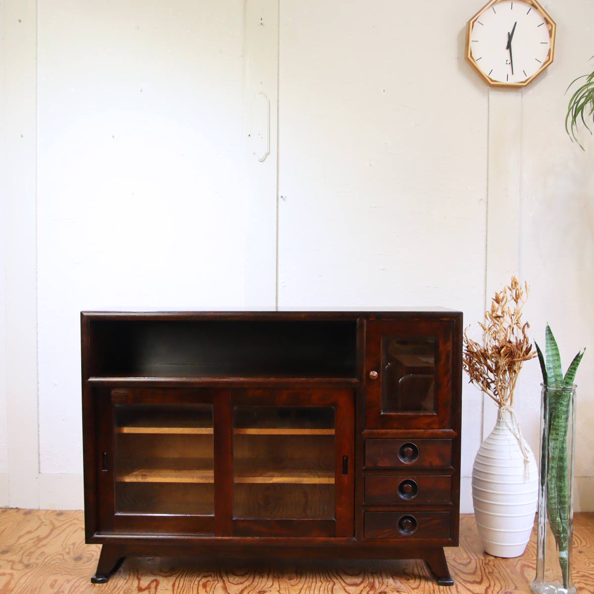 松本民芸家具 #90型 茶タンス サイドボード ミニ飾り棚 本棚 中古