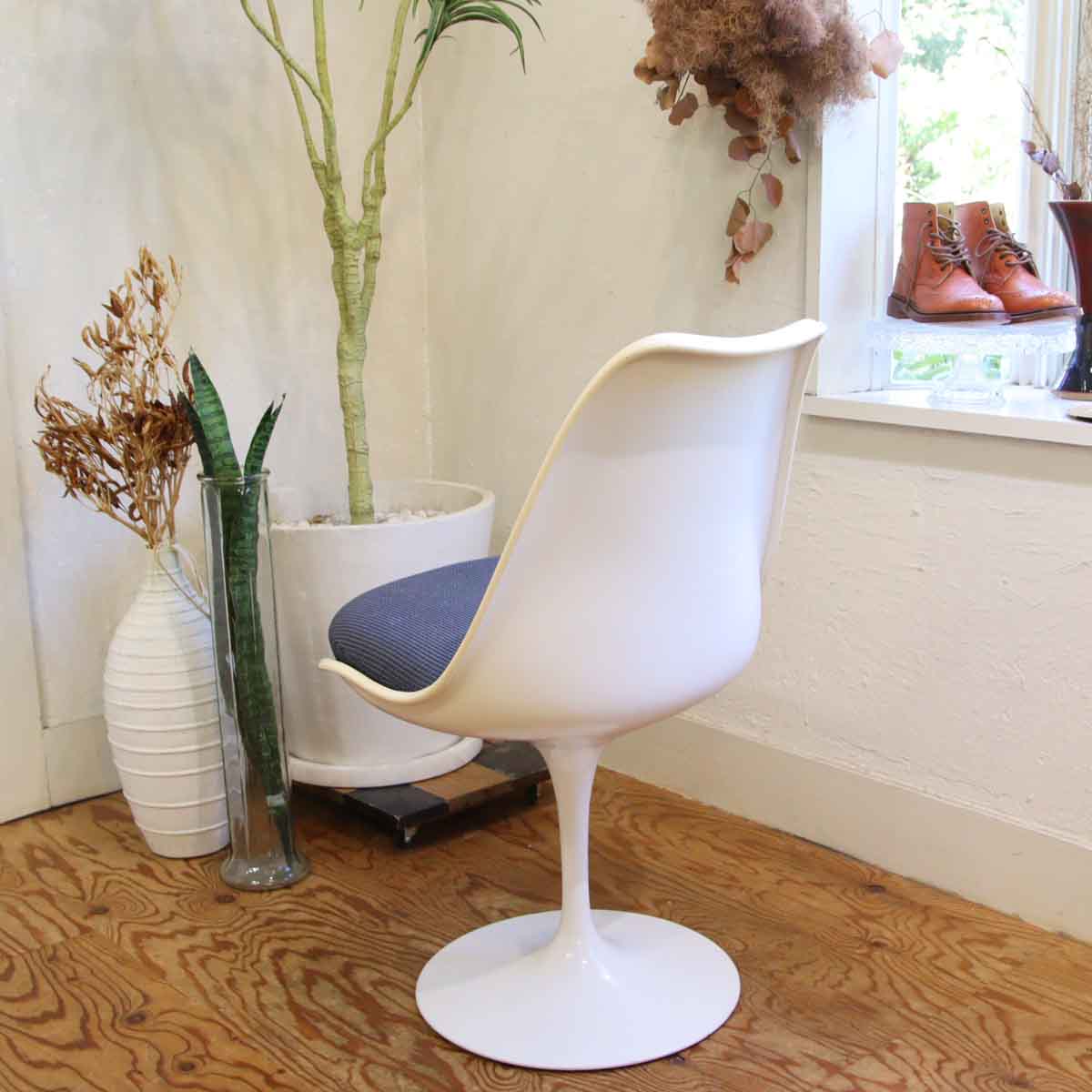ノール / Knoll チューリップチェア ブルー ダイニングチェア エーロサーリネン 【3】 ヴィンテージ 中古