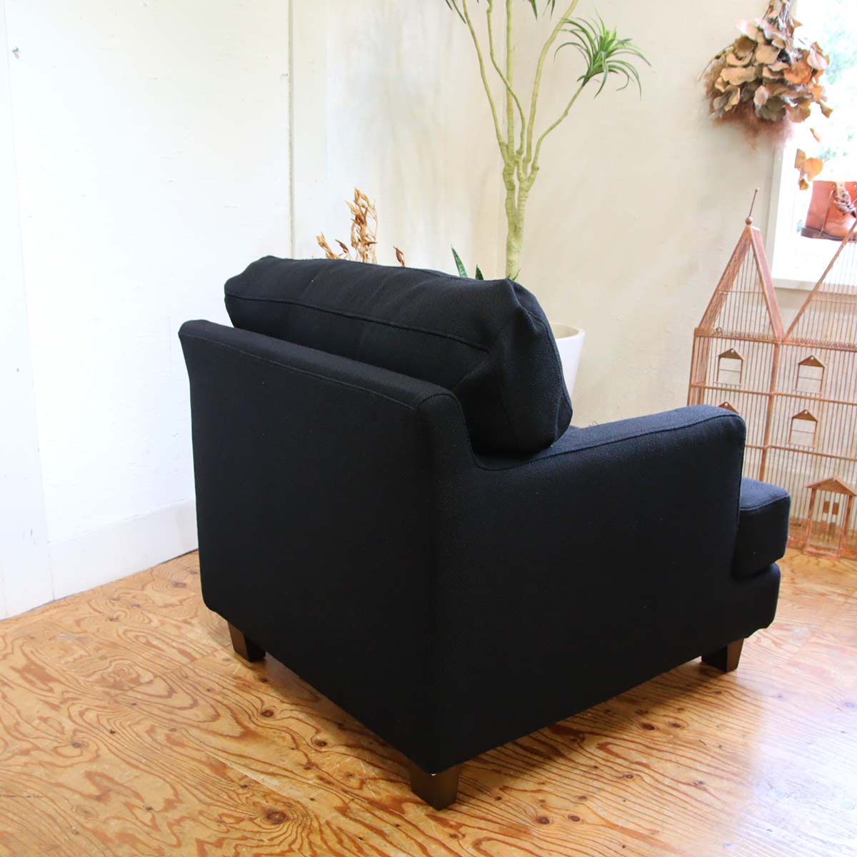 フクラ / HUKLA ラコンテ 1Pソファ 1人掛けチェア ブラックカバーリングソファ【1】 展示品