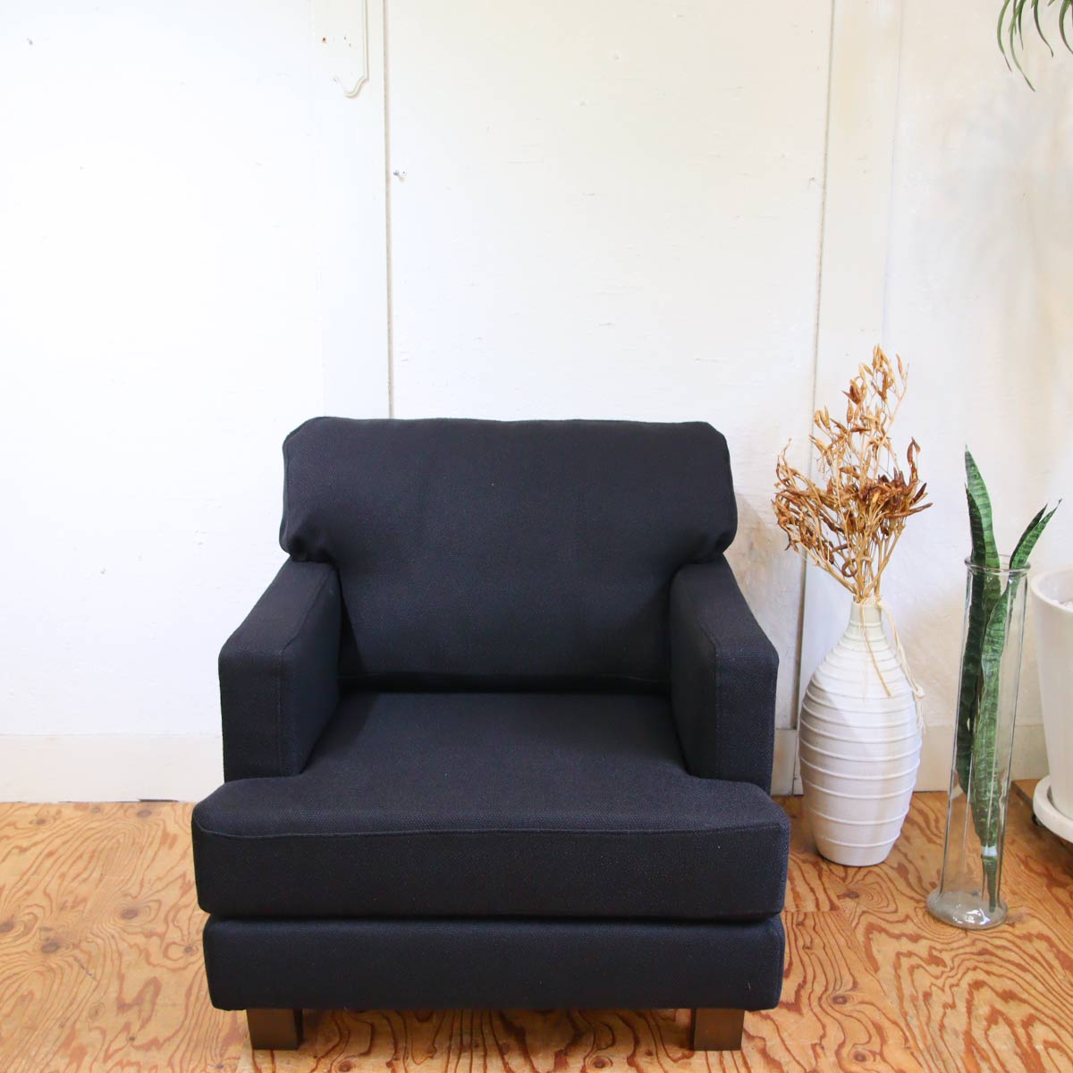 フクラ / HUKLA ラコンテ 1Pソファ 1人掛けチェア ブラックカバーリングソファ【1】 展示品