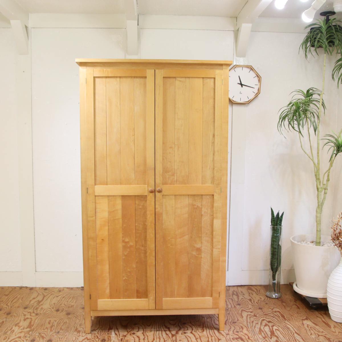 北の住まい設計社 ワードローブ クローゼット 衣類収納 メープル無垢材 中古