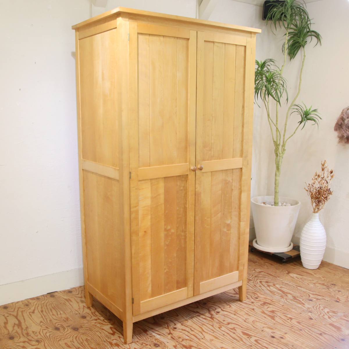 北の住まい設計社 ワードローブ クローゼット 衣類収納 メープル無垢材 中古