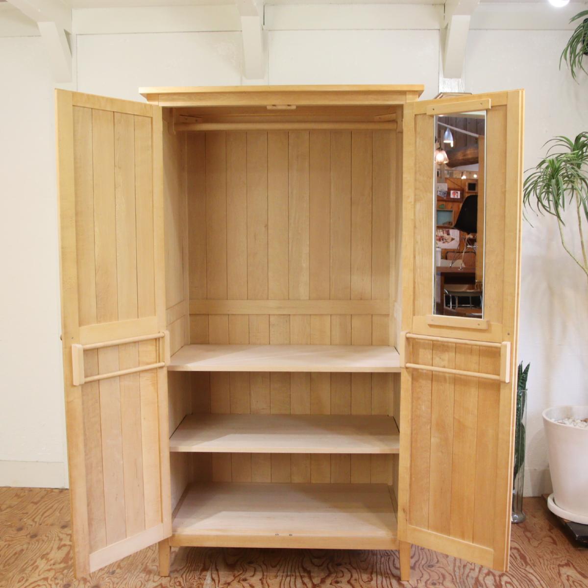 北の住まい設計社 ワードローブ クローゼット 衣類収納 メープル無垢材 中古