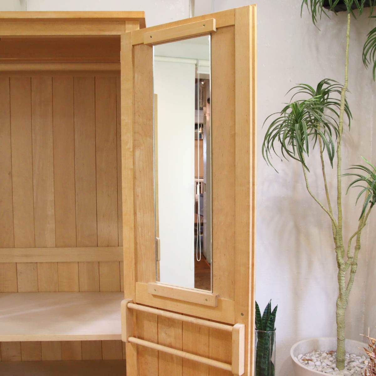 北の住まい設計社 ワードローブ クローゼット 衣類収納 メープル無垢材 中古