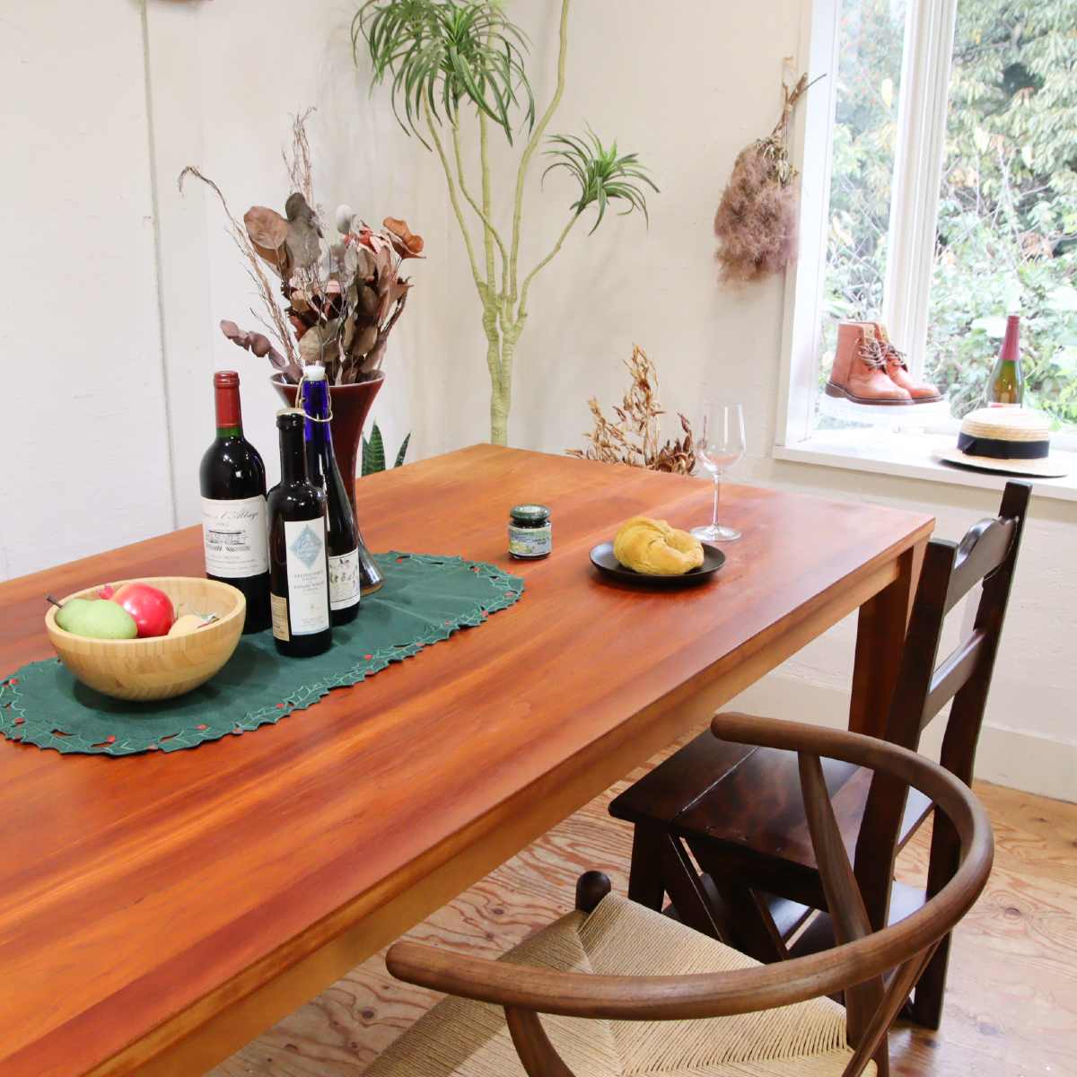 チェリー無垢材 ダイニングテーブル 幅200㎝ 中古