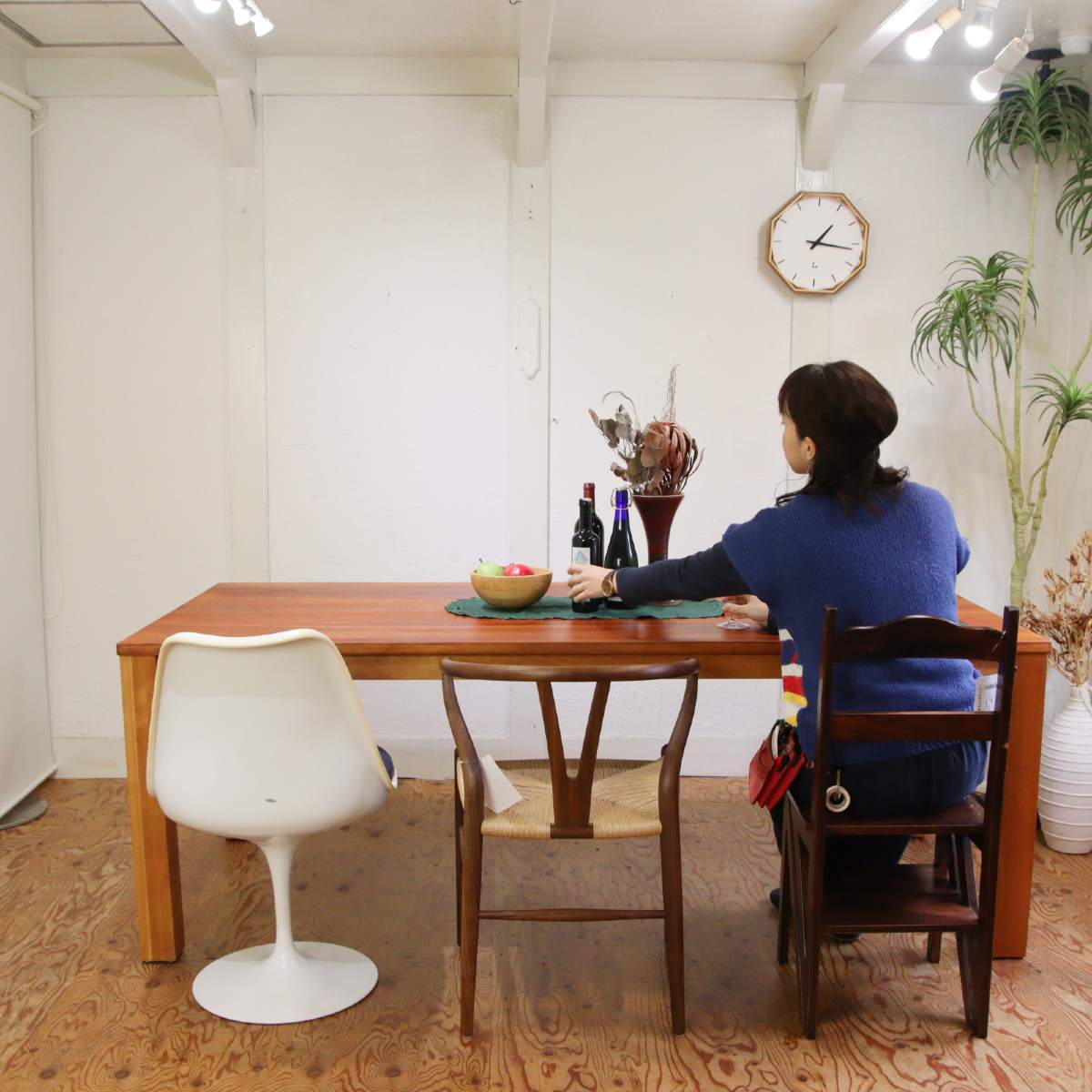 チェリー無垢材 ダイニングテーブル 幅200㎝ 中古