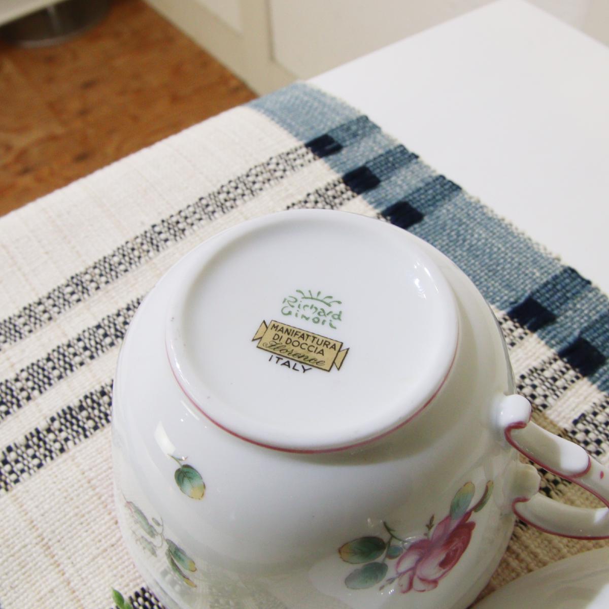 リチャードジノリ / Richard Ginori カップ&ソーサー【2】 ドッチア窯 アンティークローズ イタリア 中古