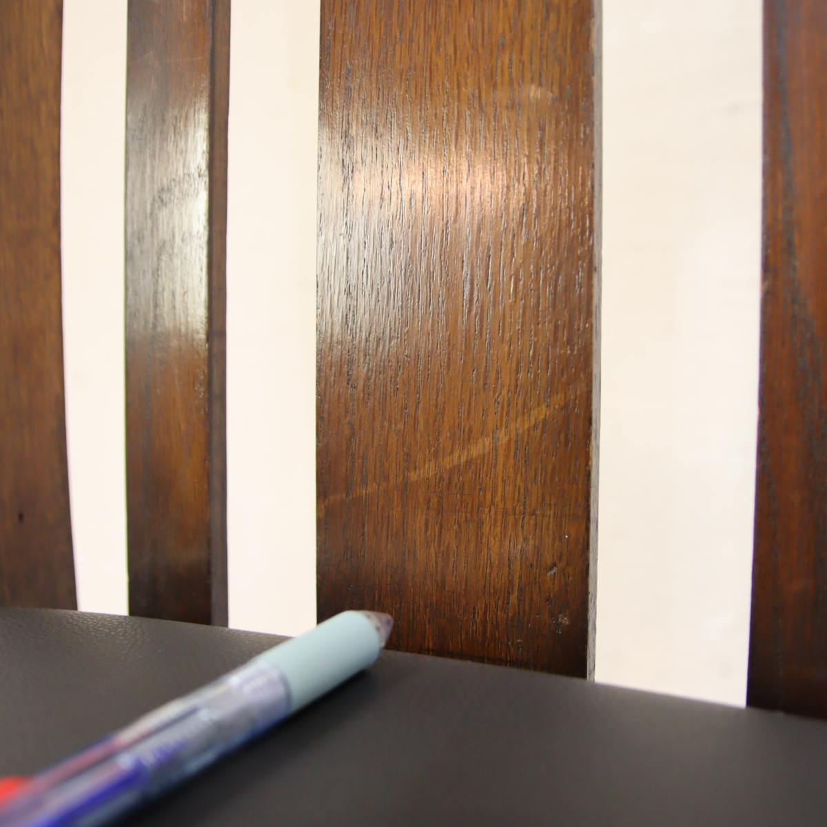 英国アンティーク ダイニングチェア 木製チェア オーク材 座面張替え済【1】座面ブラック