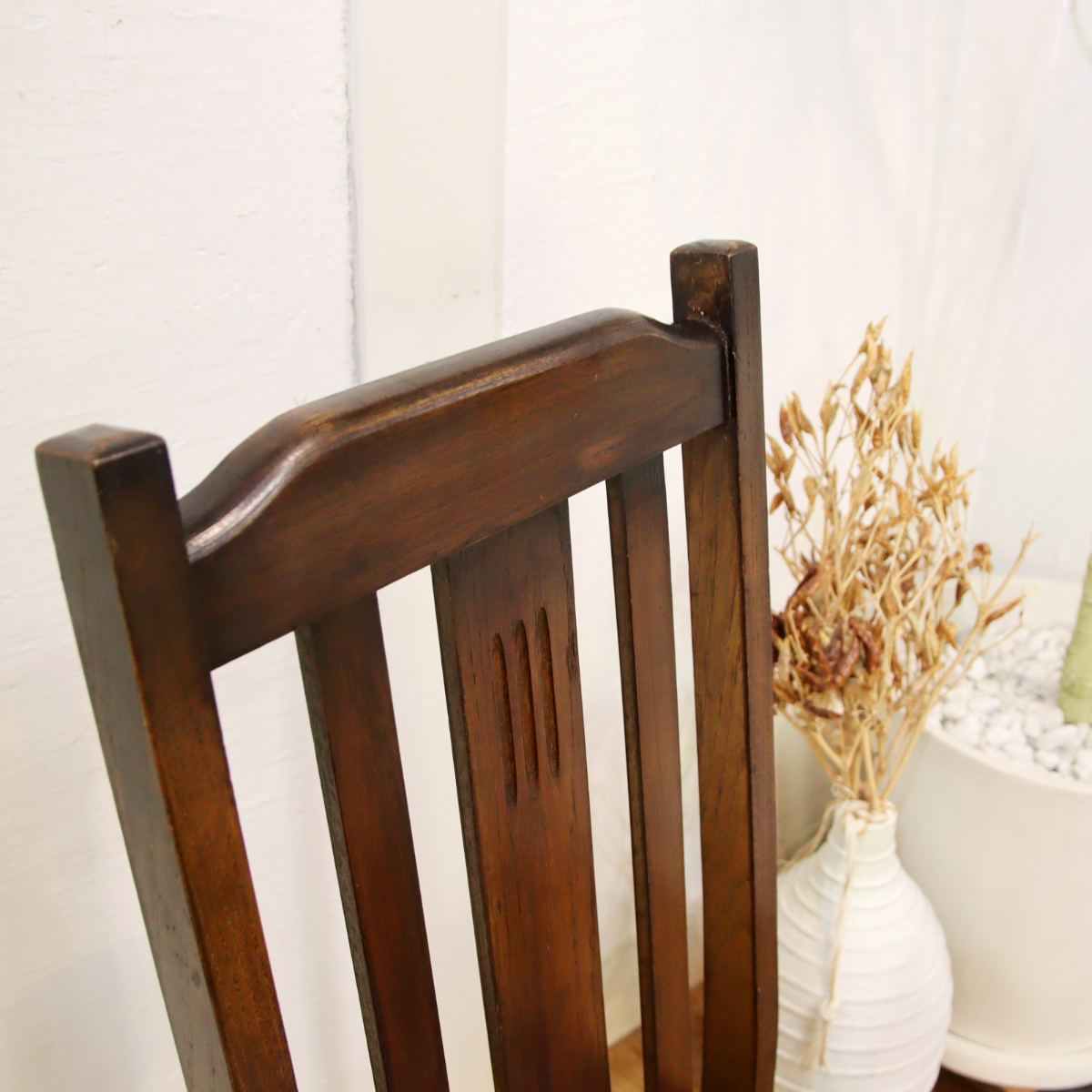 英国アンティーク ダイニングチェア【3】オーク材 木製チェア チャコールグレー