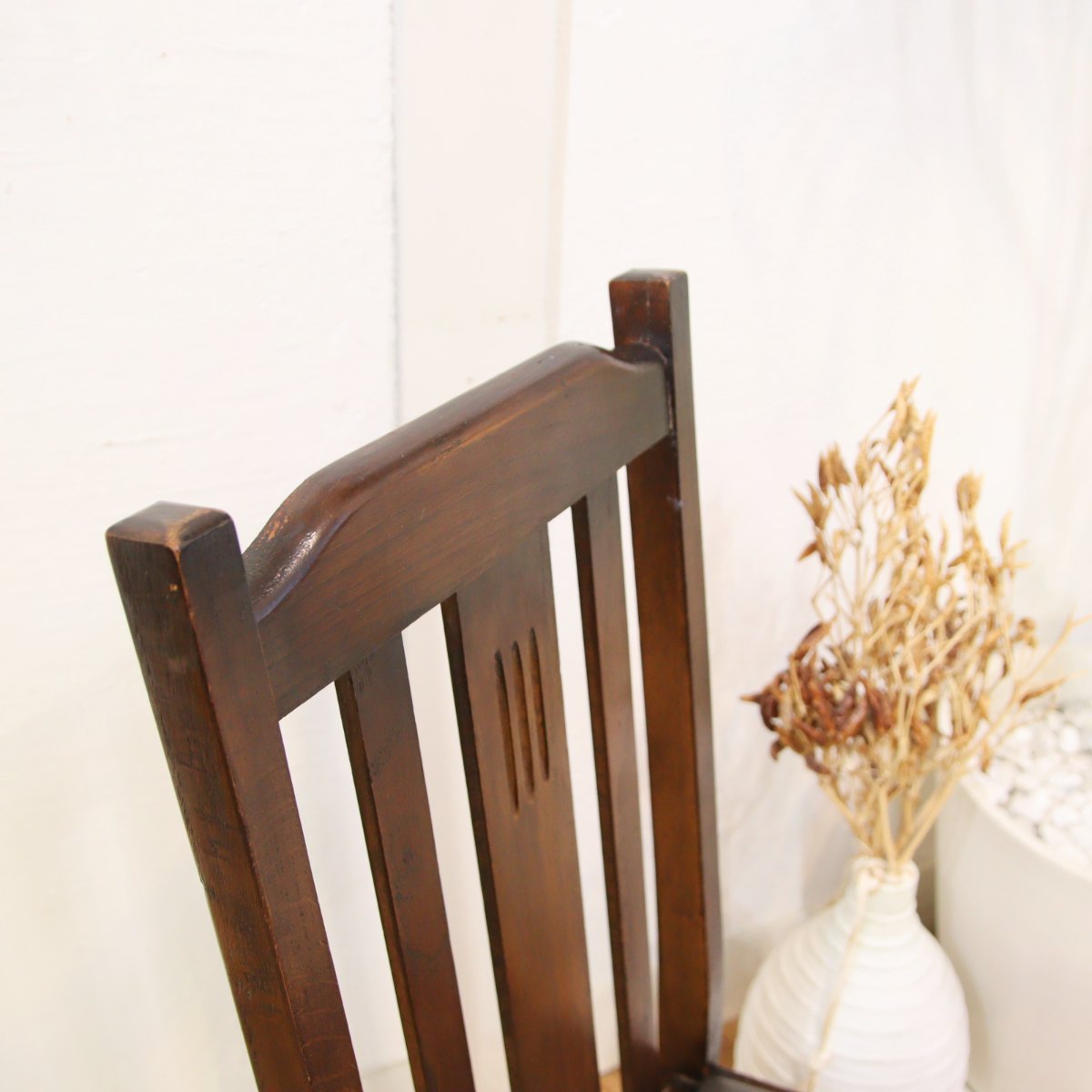 英国アンティーク ダイニングチェア【4】オーク材 チャコールグレー