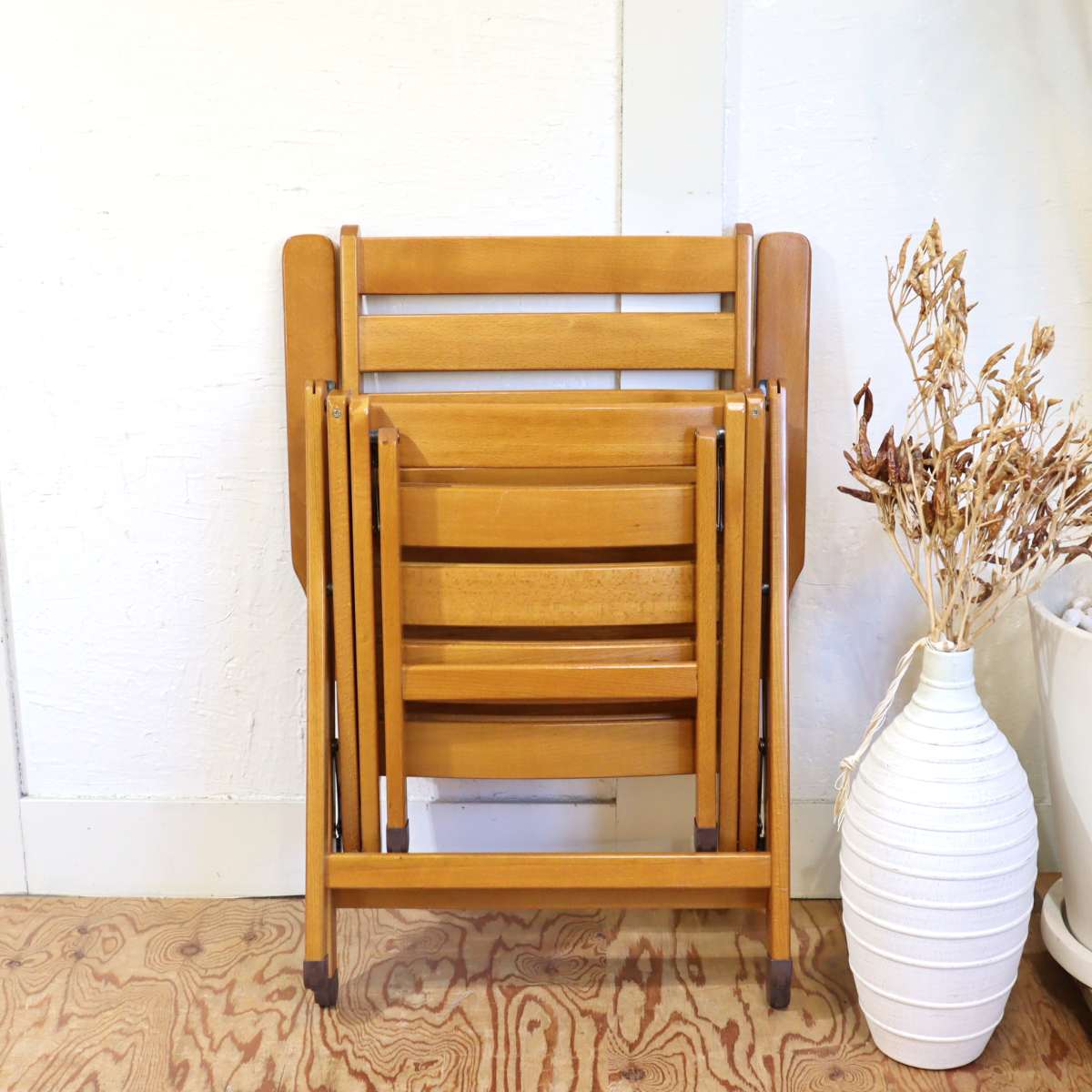 フォールディングチェア 【1】アウトドア 折りたたみチェア リクライニング ビーチ材 中古