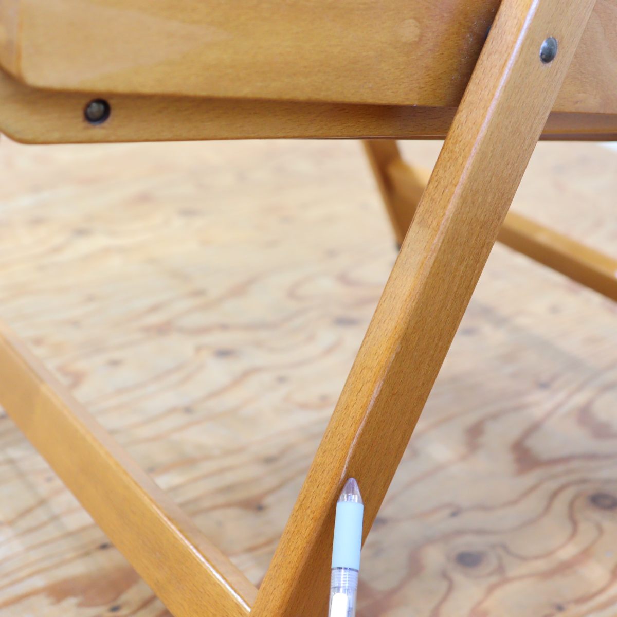 フォールディングチェア 【2】アウトドア 折りたたみチェア リクライニング ビーチ材 中古