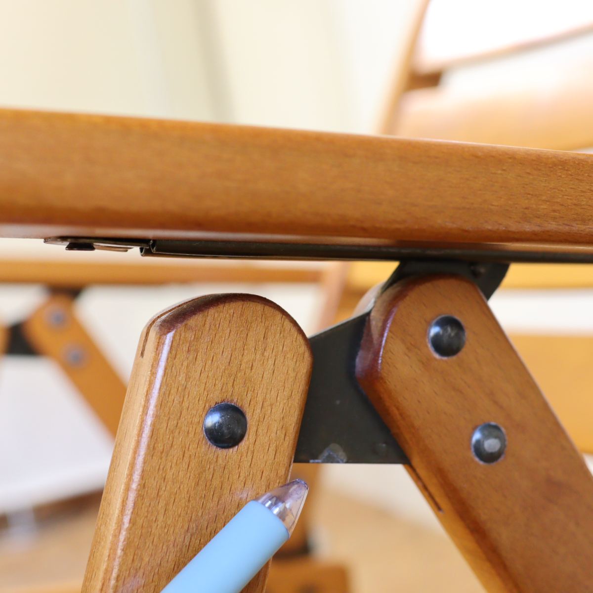 フォールディングチェア 【2】アウトドア 折りたたみチェア リクライニング ビーチ材 中古