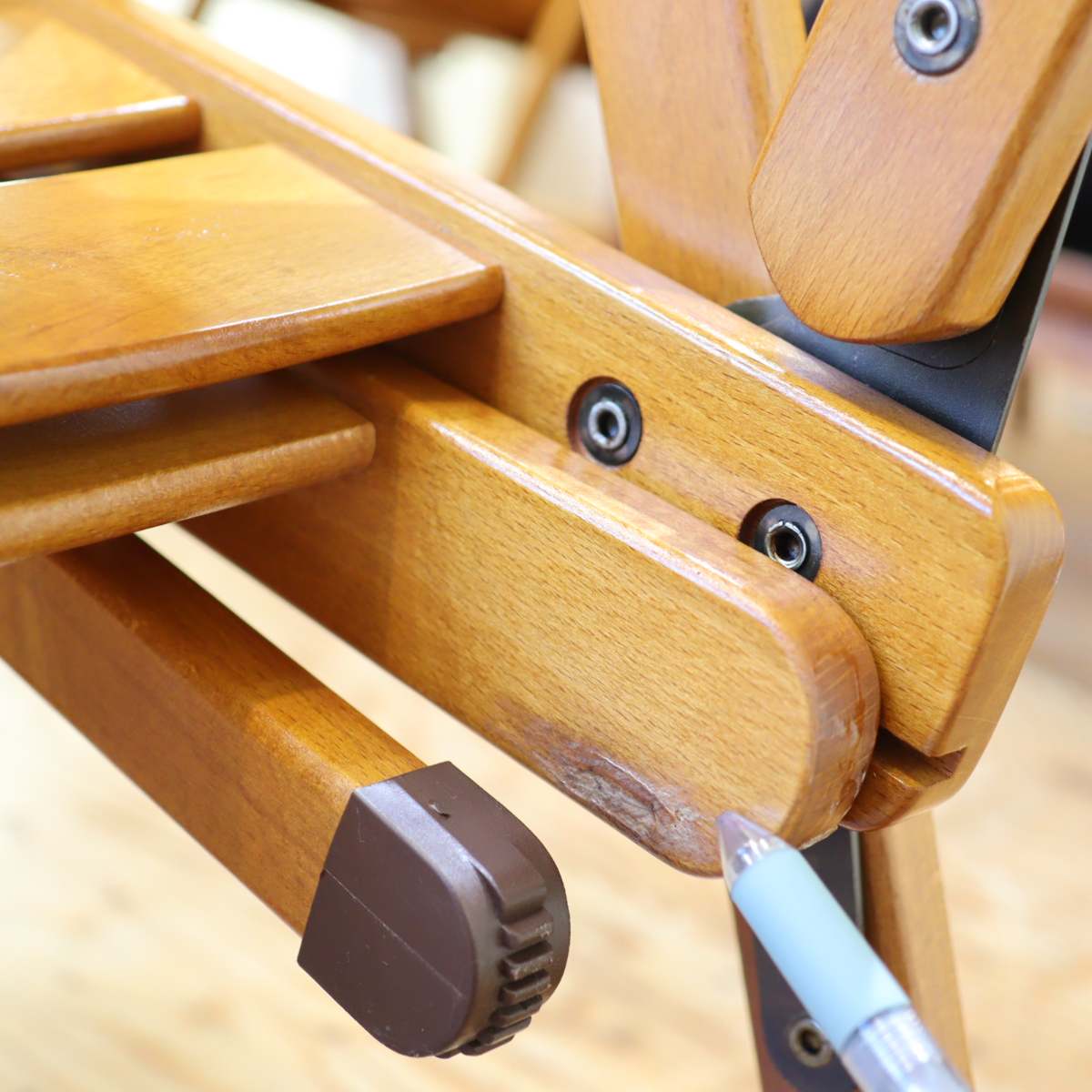 フォールディングチェア 【1】アウトドア 折りたたみチェア リクライニング ビーチ材 中古