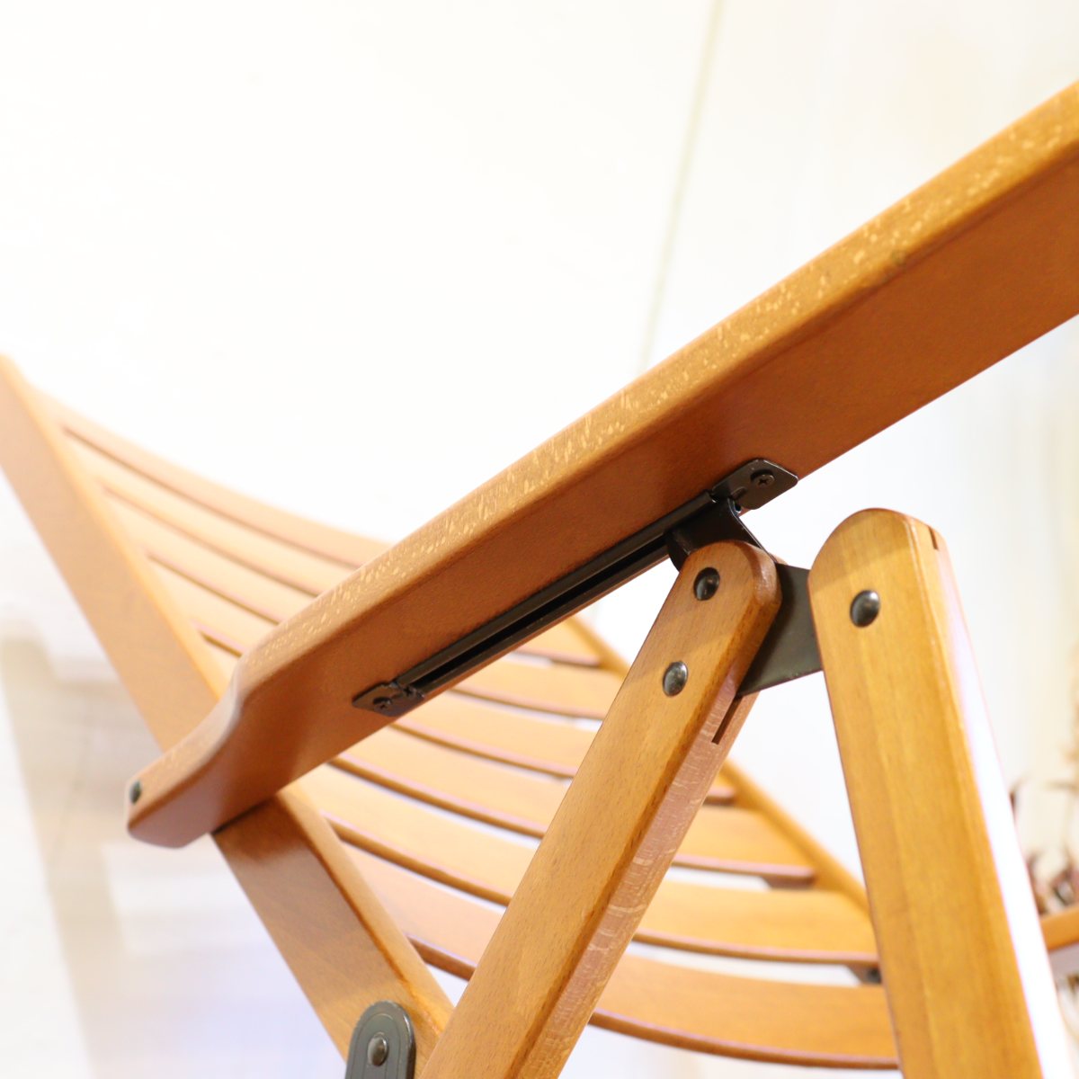 フォールディングチェア 【1】アウトドア 折りたたみチェア リクライニング ビーチ材 中古