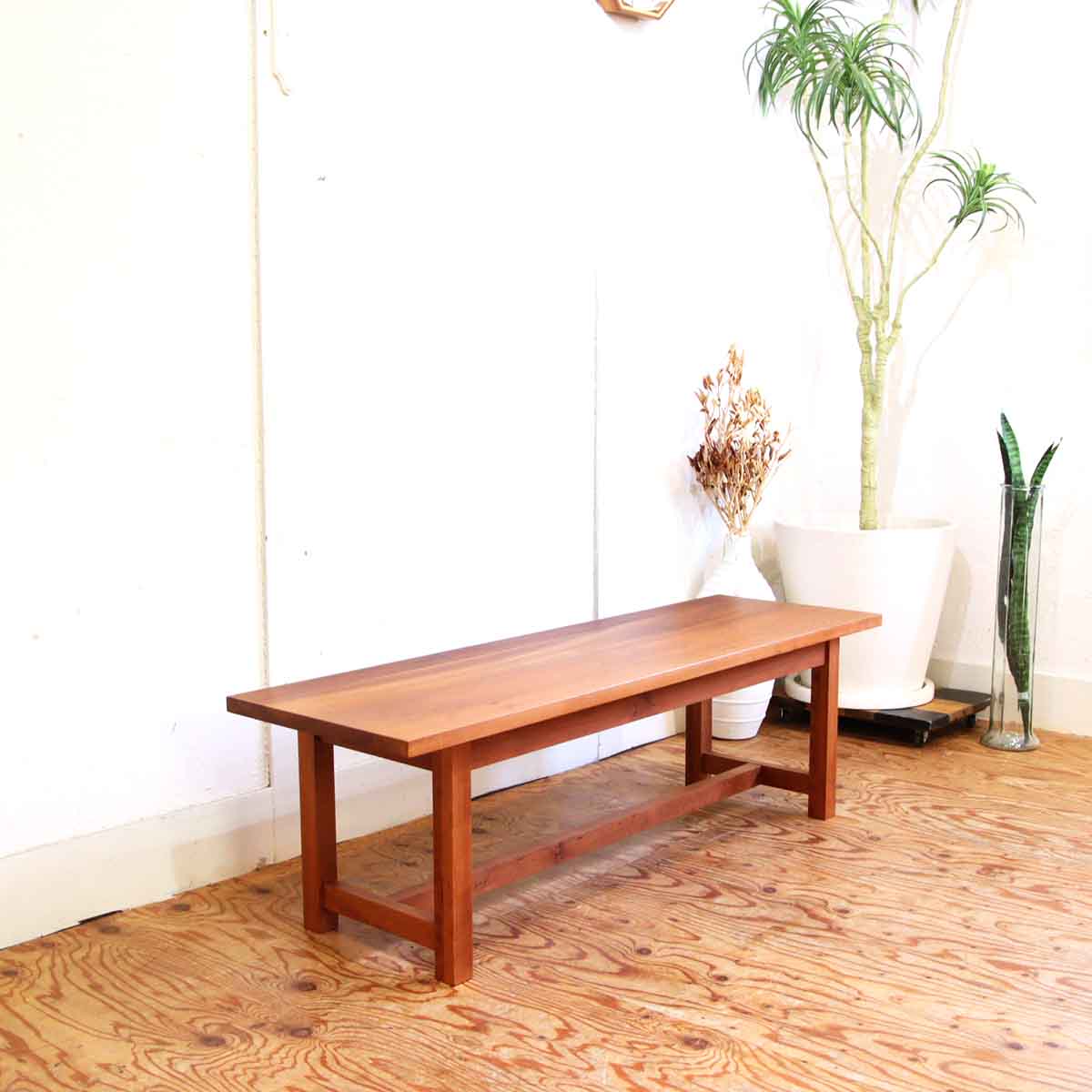 <i>動画</i>シャルドネ 柏木工 ドルチ / DOLCI ダイニングベンチ チェリー無垢材 中古