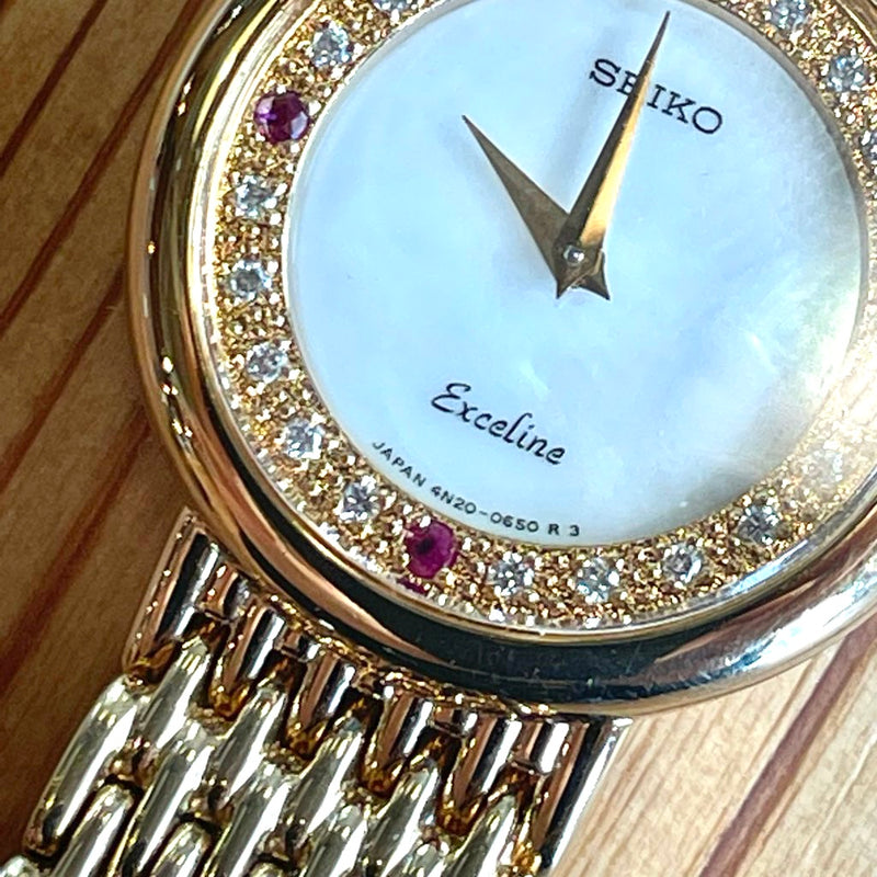 セイコー / SEIKO エクセリーヌ / Exceline レディース 腕時計 【50】 20Pダイヤ 4Pルビー アンティーク腕時計 ヴィンテージ