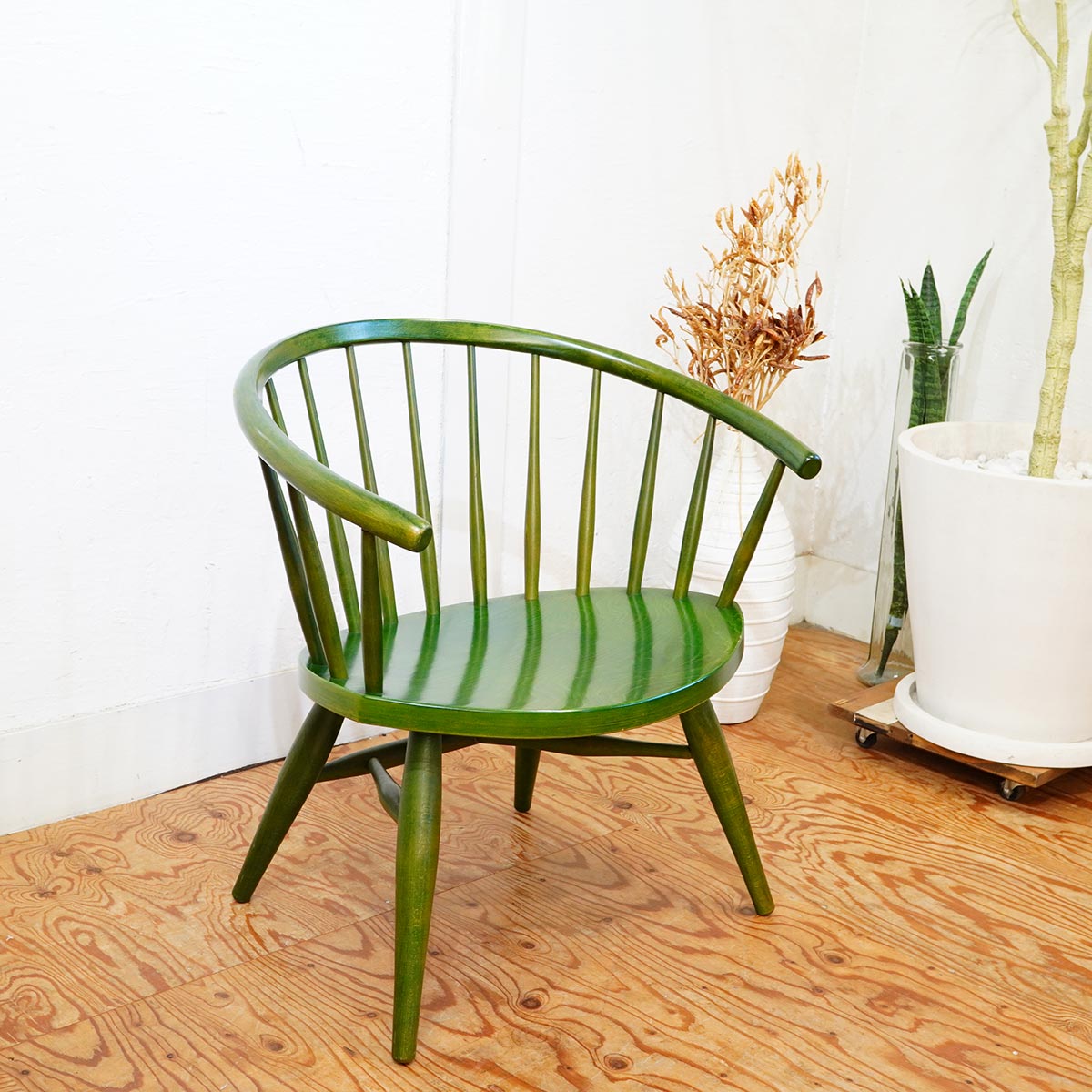 スポークチェア アームチェア グリーン ヴィンテージ 【1】