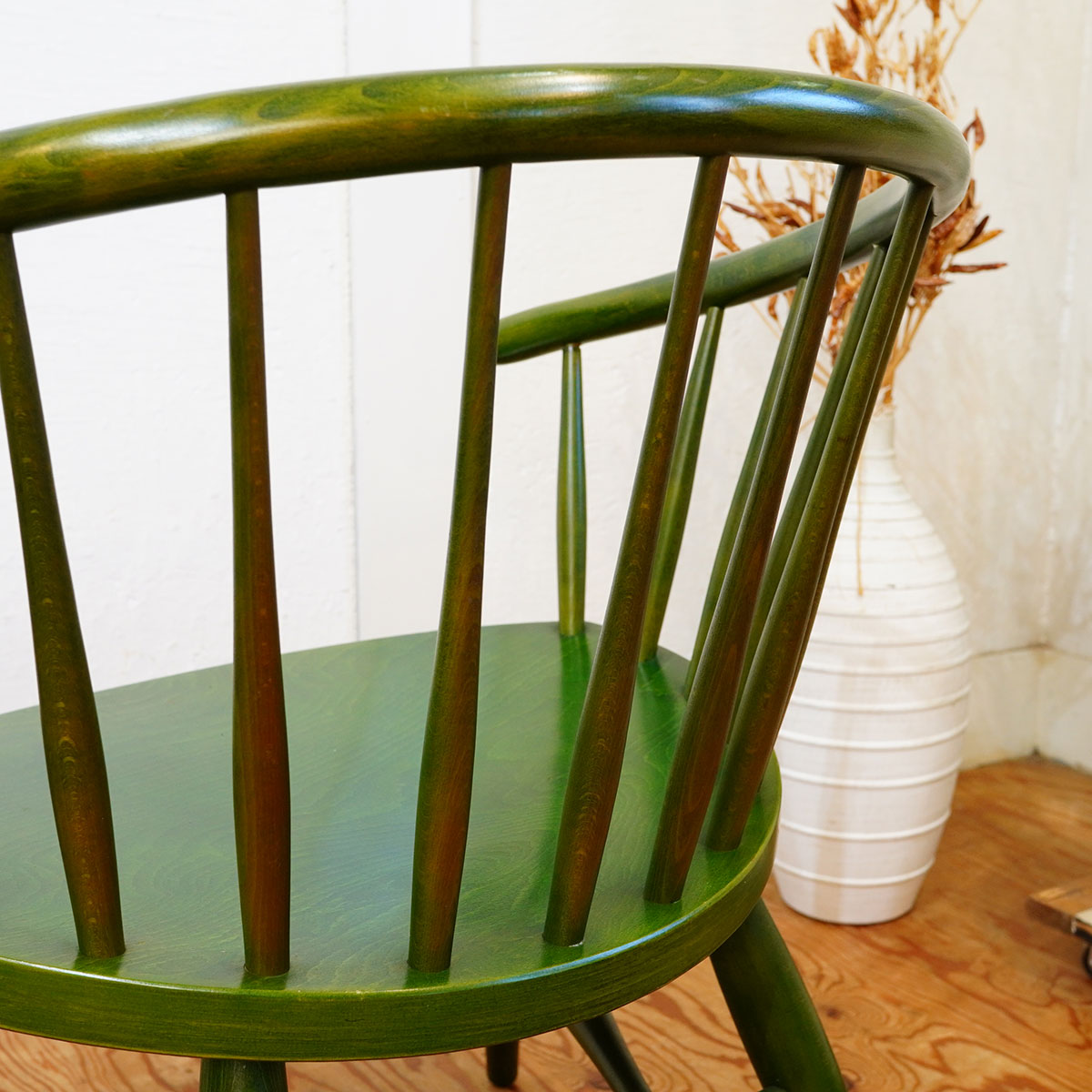 スポークチェア アームチェア グリーン ヴィンテージ 【1】