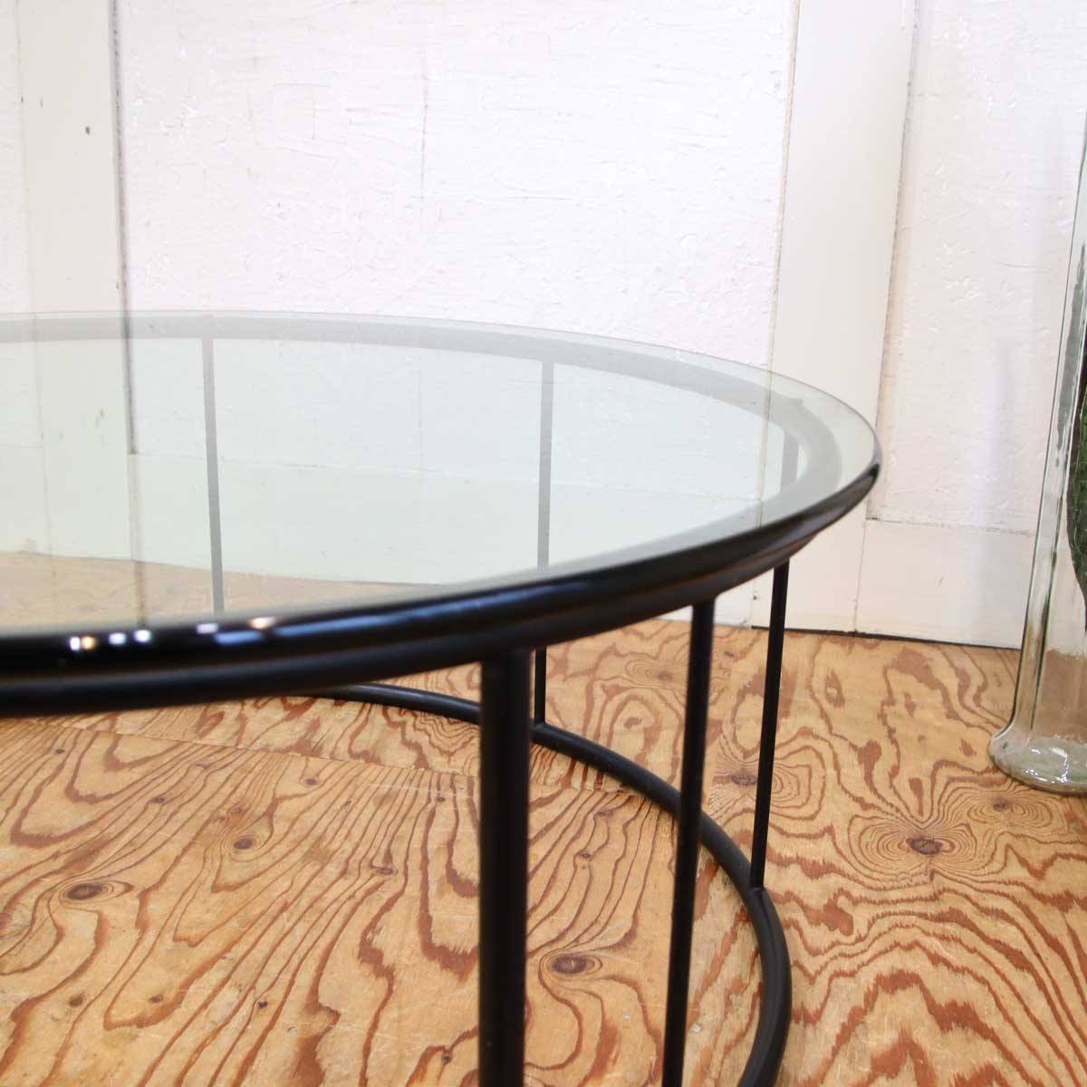 フクラ / HUKLA TMRB ガラスローテーブル L 円センターテーブル 中古