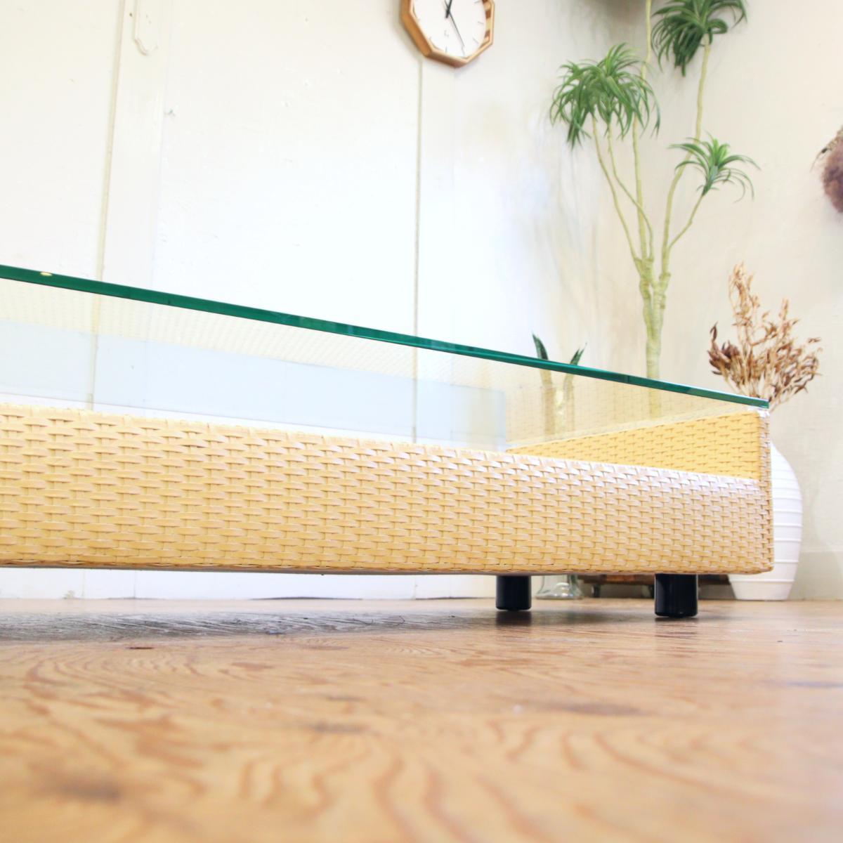 アルフレックス / arflex ホリデイズ ガラスローテーブル 水牛本革 中古