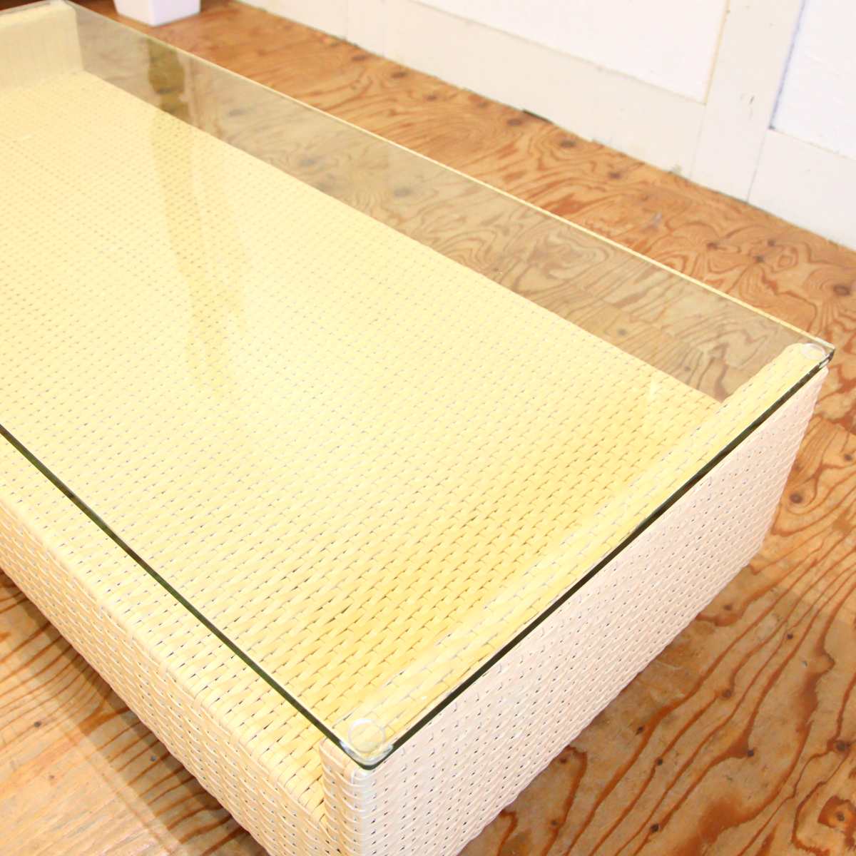 アルフレックス / arflex ホリデイズ ガラスローテーブル 水牛本革 中古