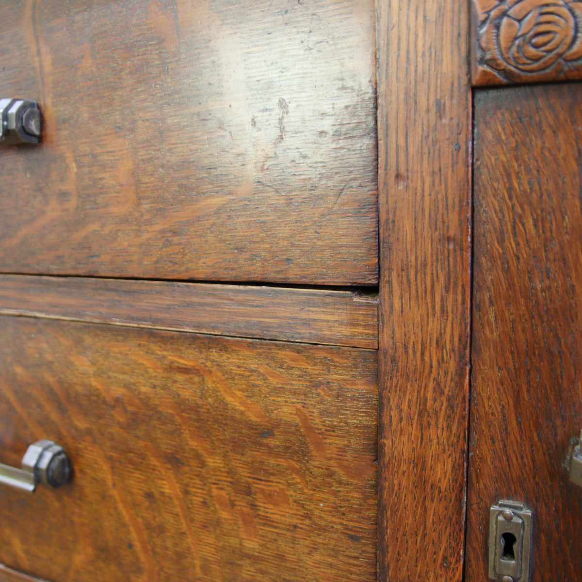 英国アンティーク ミラー付き バッフェ キャビネット エレガント