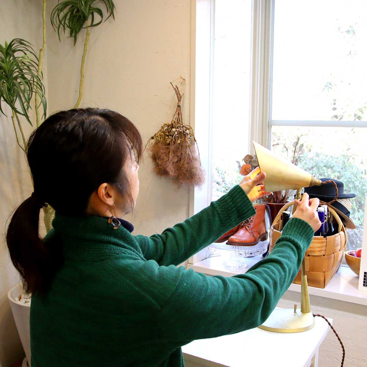 フタガミ /FUTAGAMI デスクランプ 真鍮 鋳肌デスクライト 照明 中古