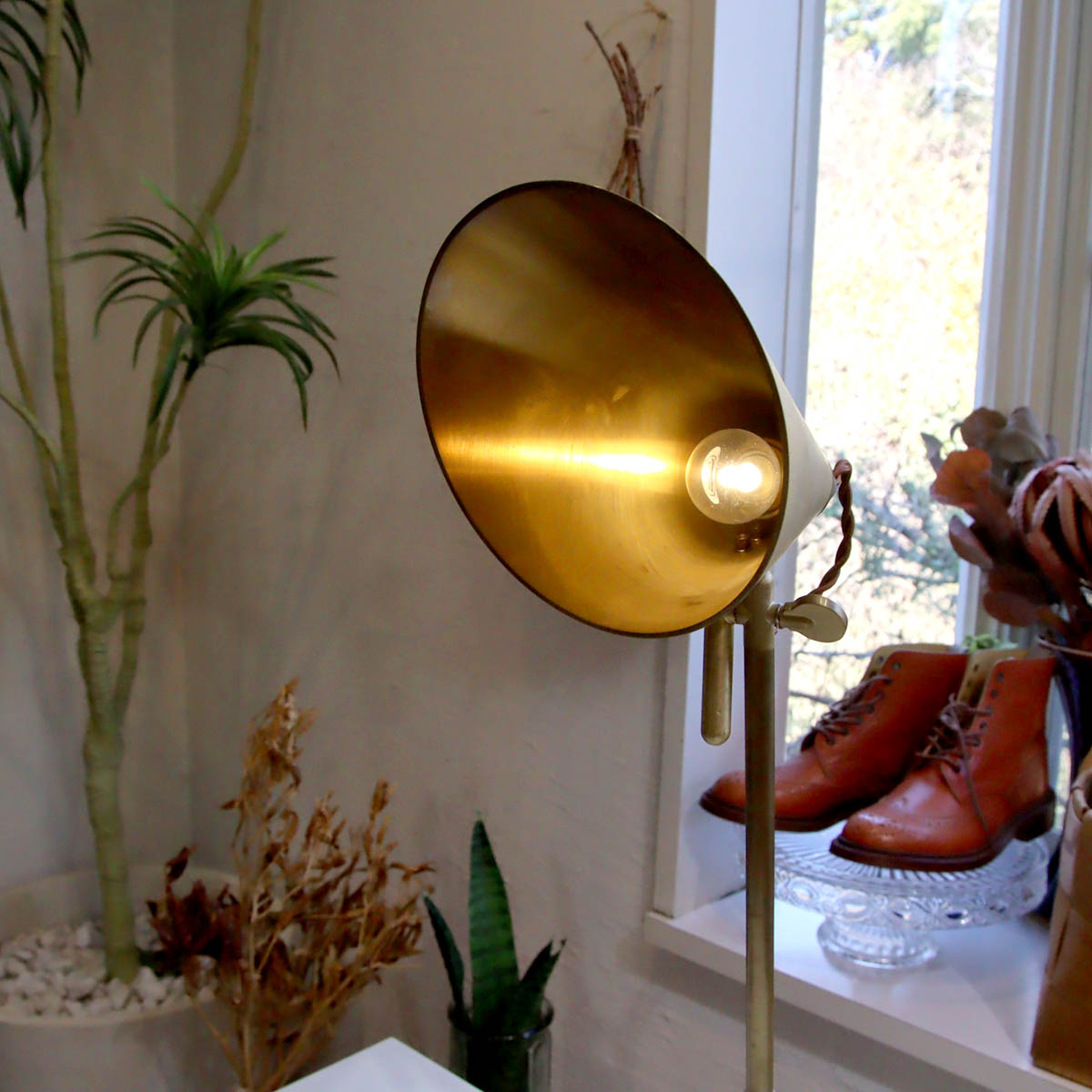 フタガミ /FUTAGAMI デスクランプ 真鍮 鋳肌デスクライト 照明 中古