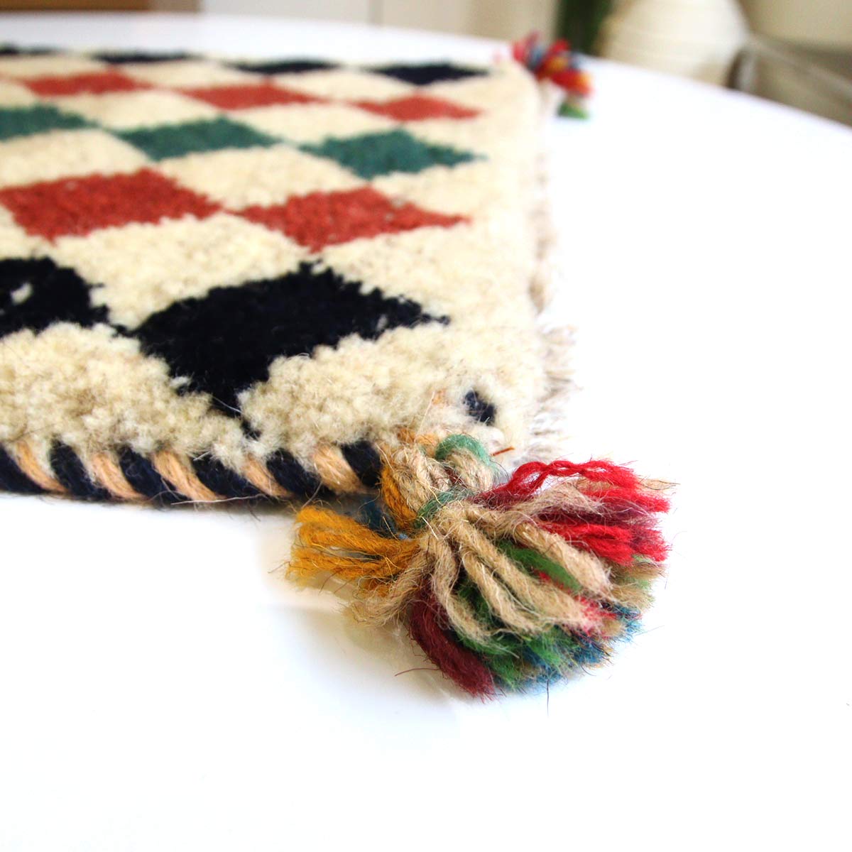 ギャッベ ミニ マット アイボリー 中古