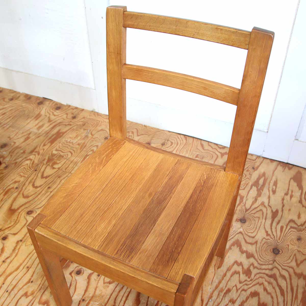ダイニングチェア ナラ無垢材 古家具 【1】 中古