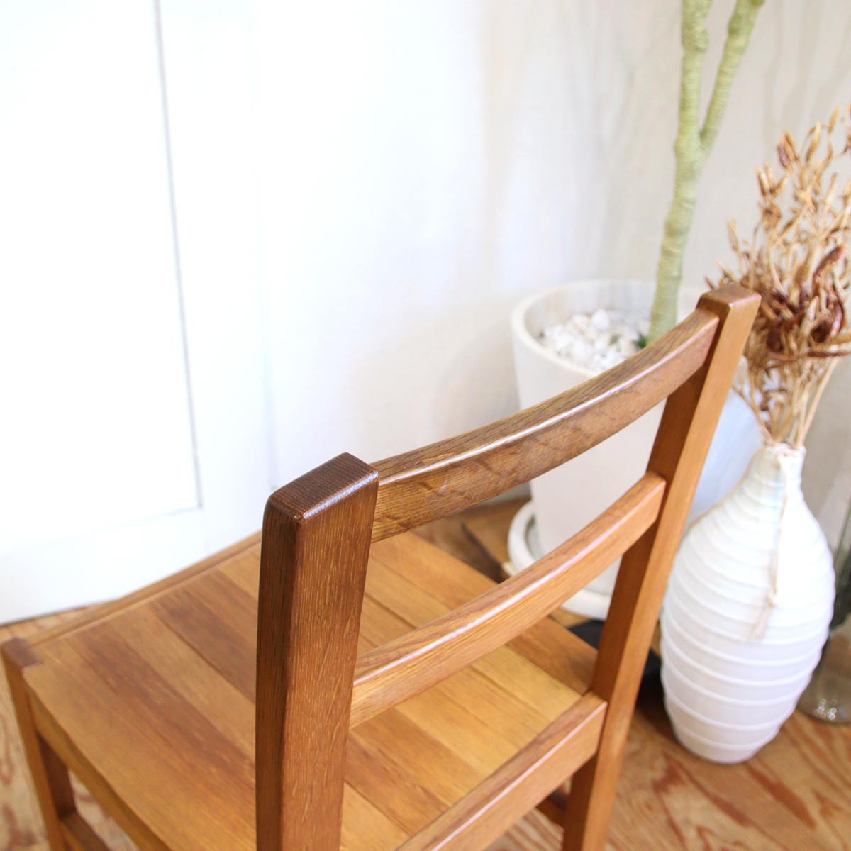 ダイニングチェア ナラ無垢材 古家具 【1】 中古