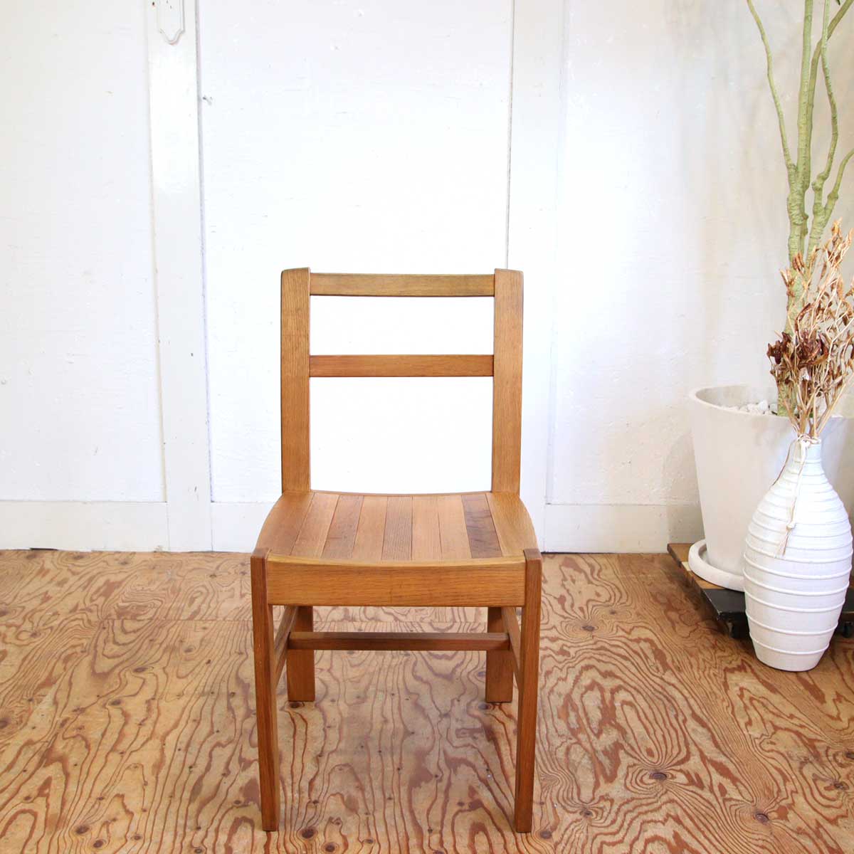 ダイニングチェア ナラ無垢材 古家具 【2】 中古