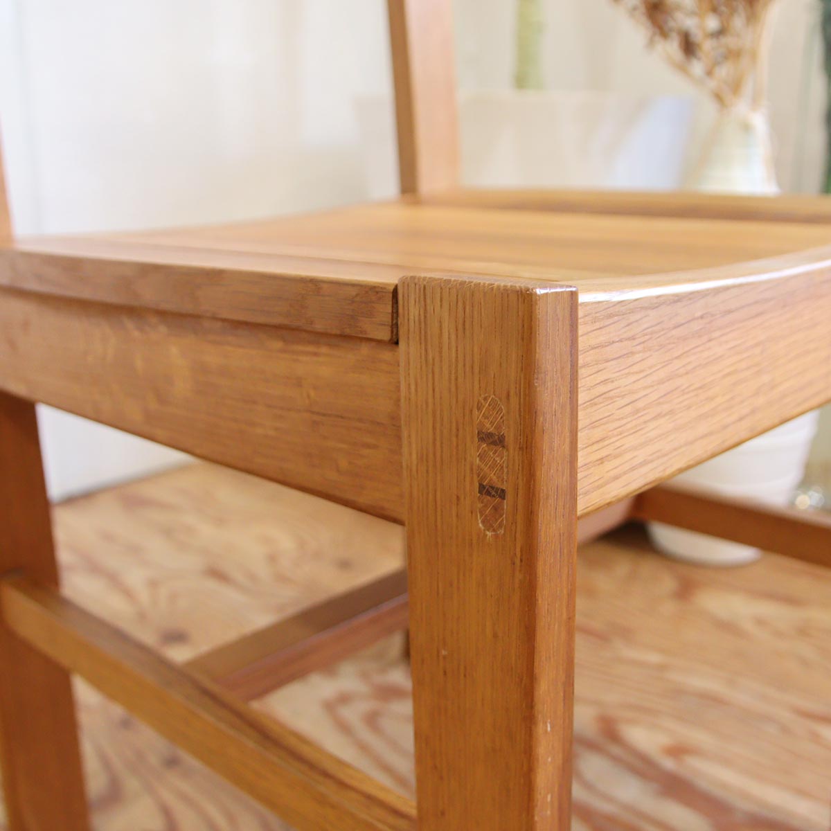 ダイニングチェア ナラ無垢材 古家具 【2】 中古