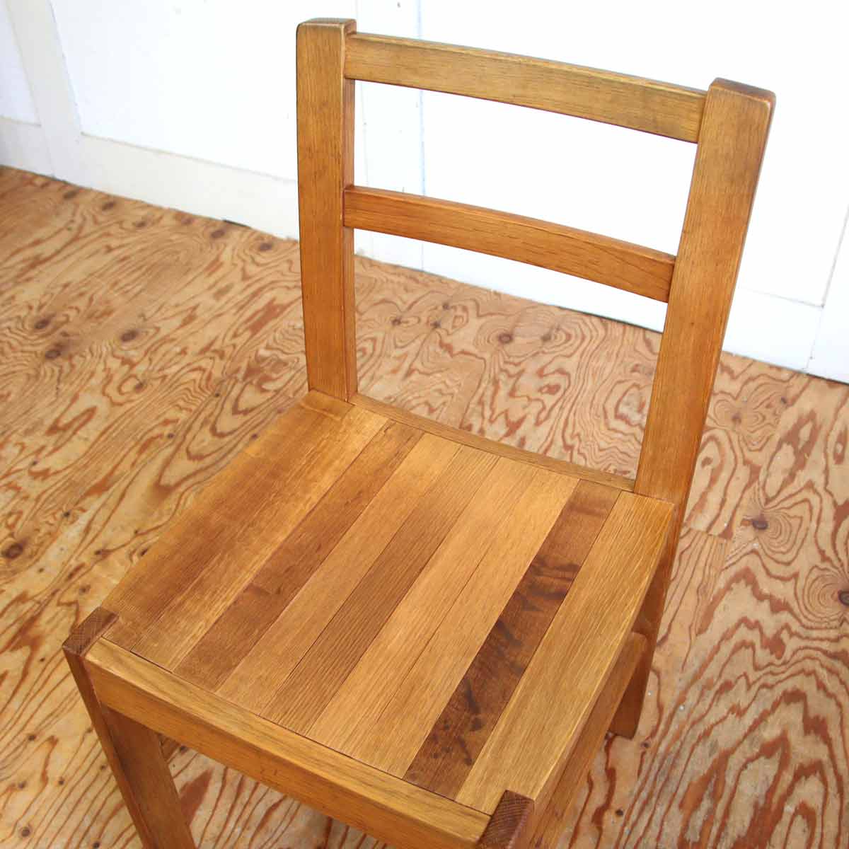 ダイニングチェア ナラ無垢材 古家具 【2】 中古